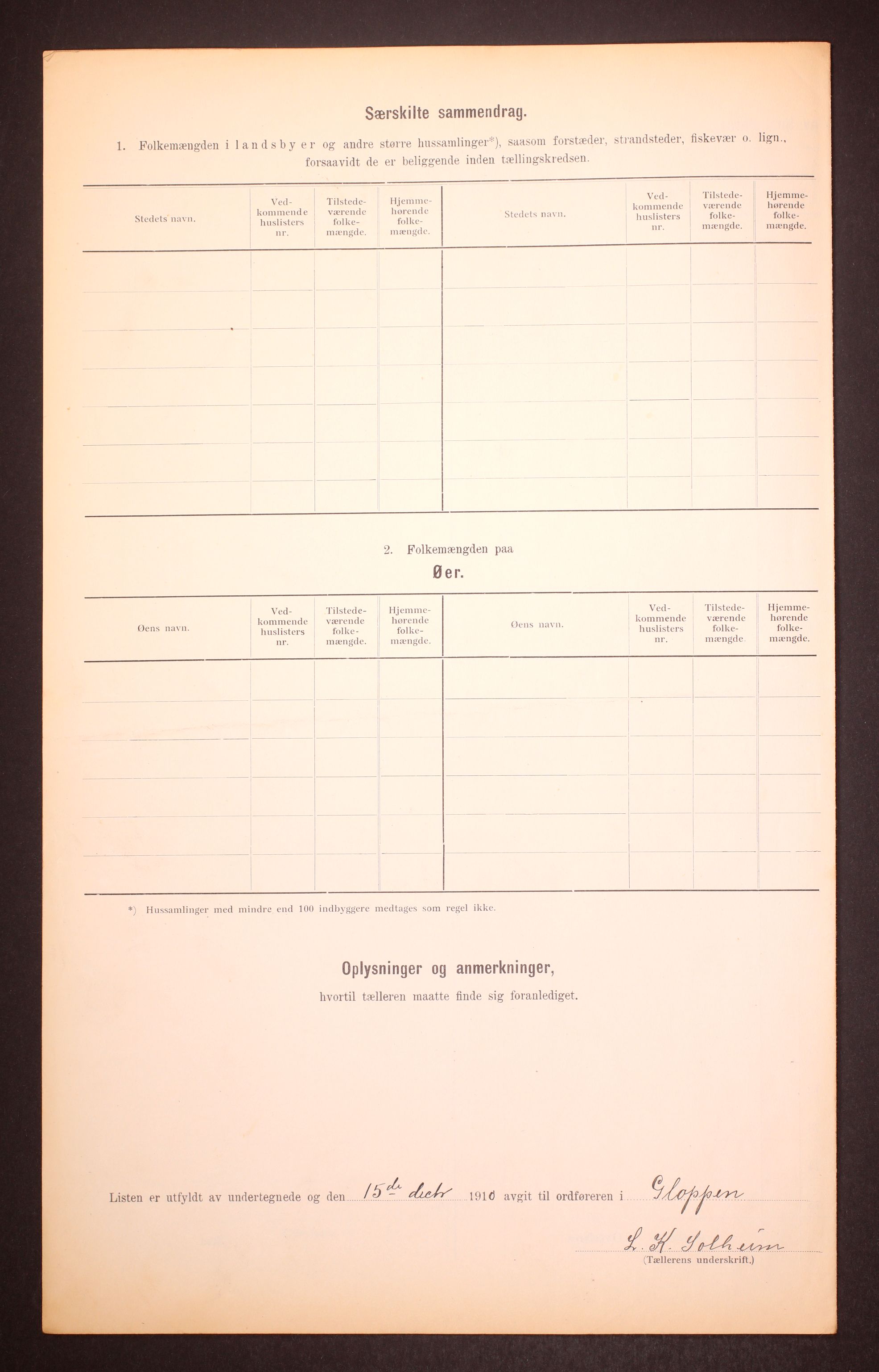 RA, 1910 census for Gloppen, 1910, p. 5