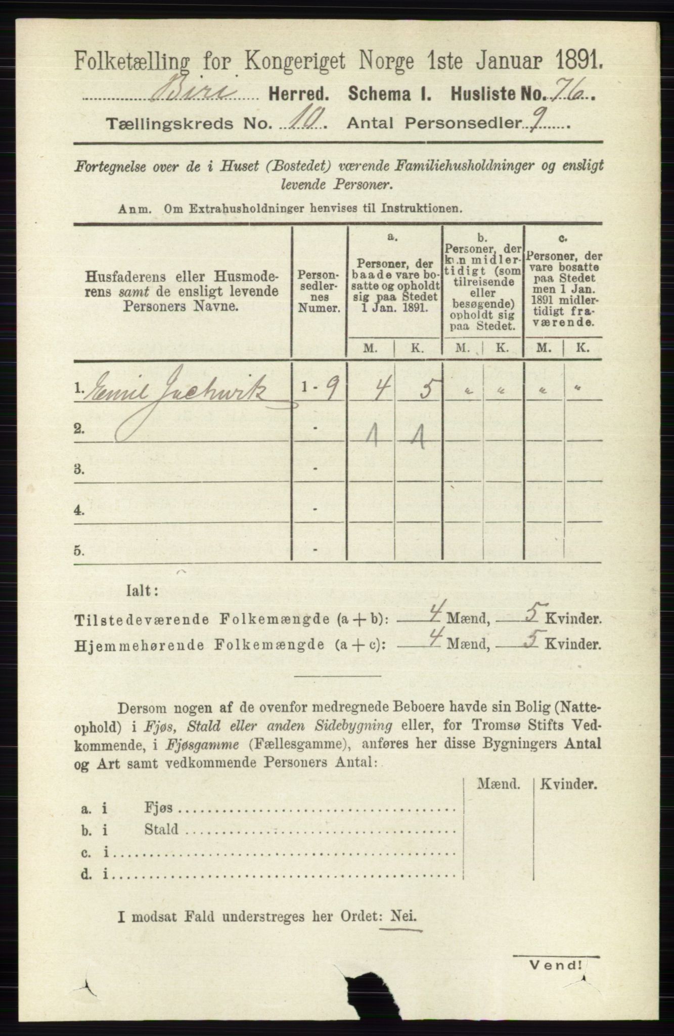 RA, 1891 census for 0525 Biri, 1891, p. 3816