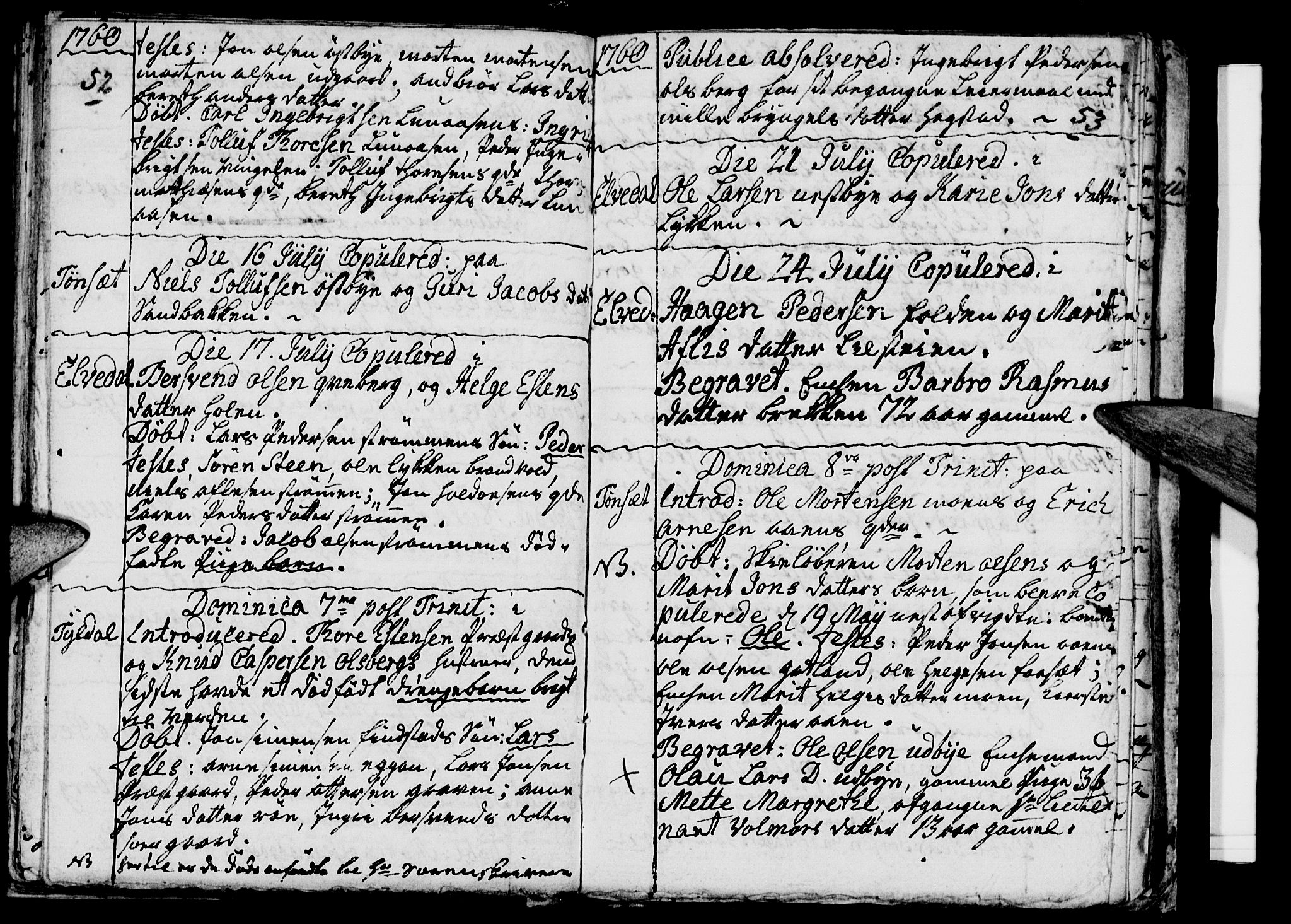 Tynset prestekontor, SAH/PREST-058/H/Ha/Haa/L0003: Parish register (official) no. 3, 1758-1762, p. 52-53