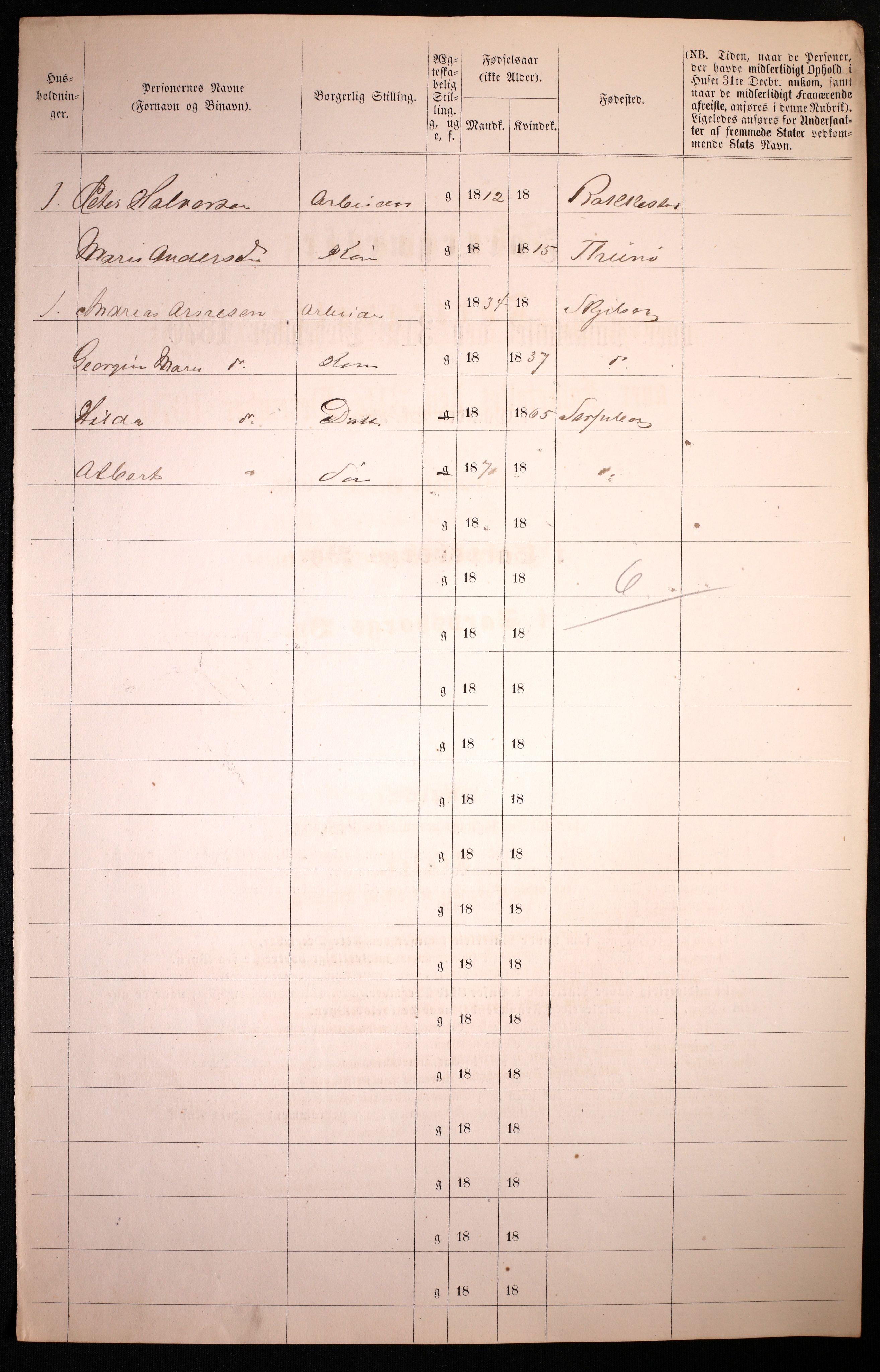 RA, 1870 census for 0102 Sarpsborg, 1870, p. 50