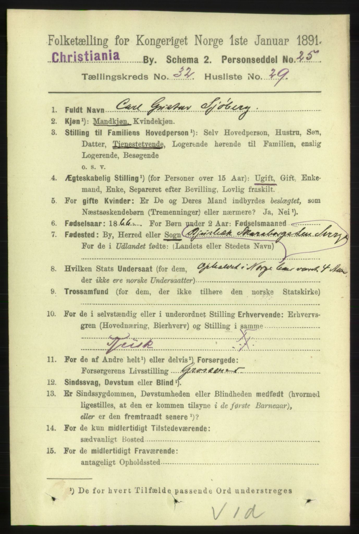 RA, 1891 census for 0301 Kristiania, 1891, p. 17444