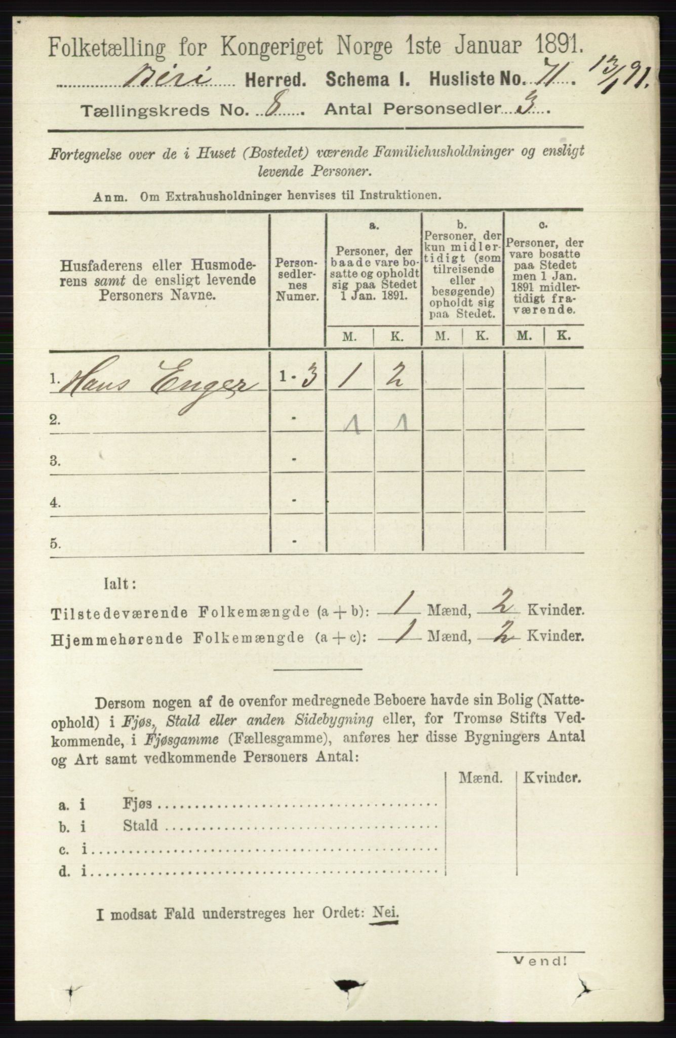 RA, 1891 census for 0525 Biri, 1891, p. 2907