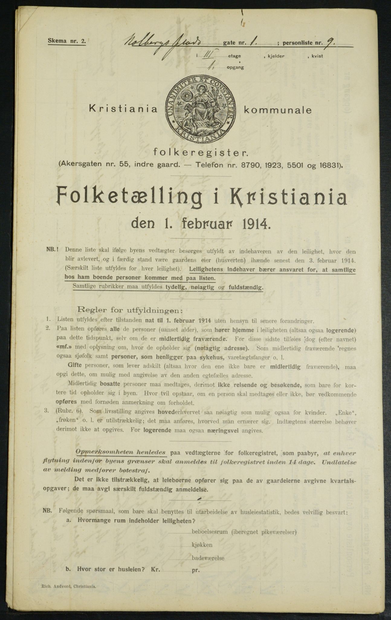 OBA, Municipal Census 1914 for Kristiania, 1914, p. 40590