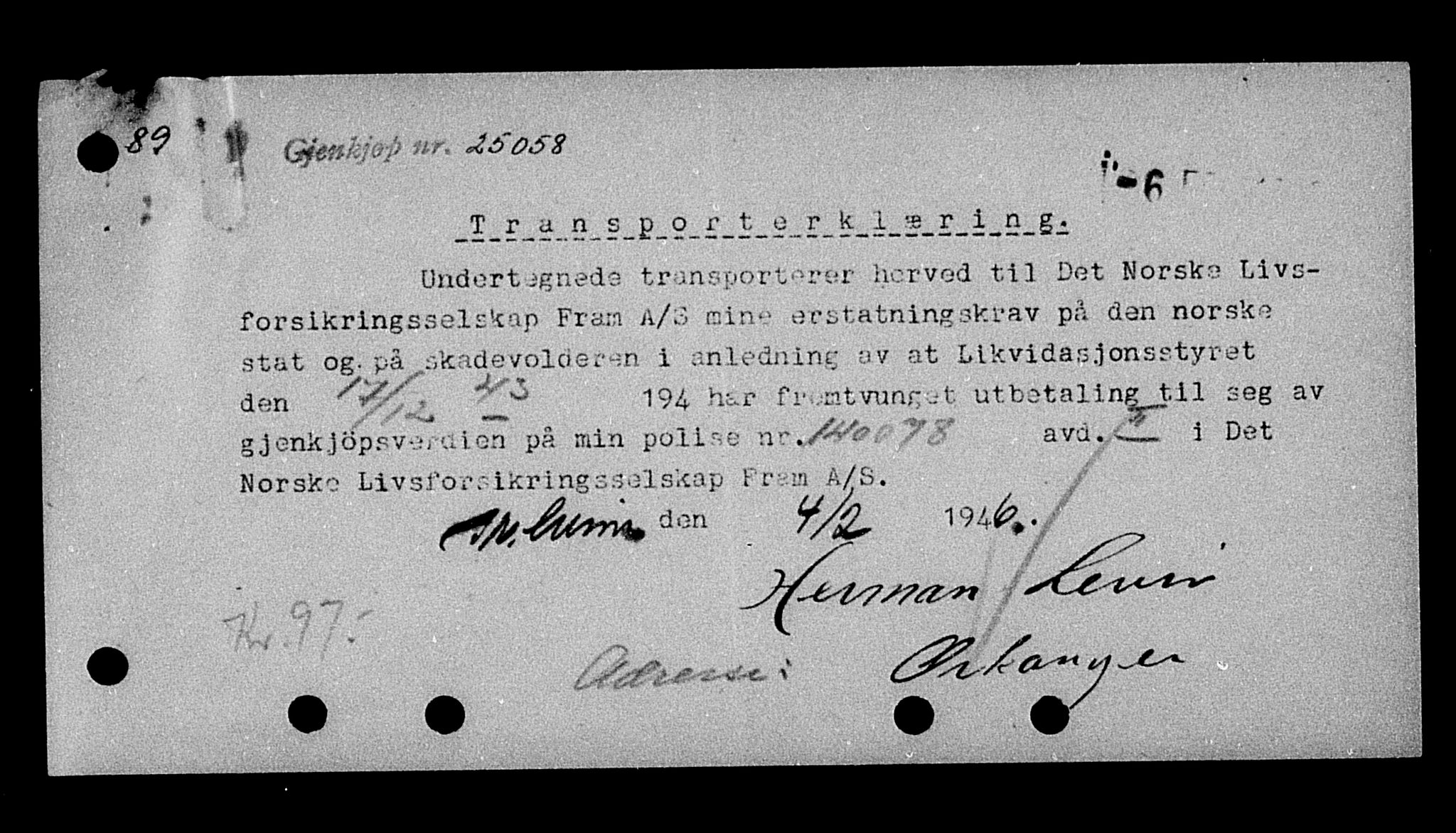 Justisdepartementet, Tilbakeføringskontoret for inndratte formuer, AV/RA-S-1564/H/Hc/Hcb/L0914: --, 1945-1947, p. 230