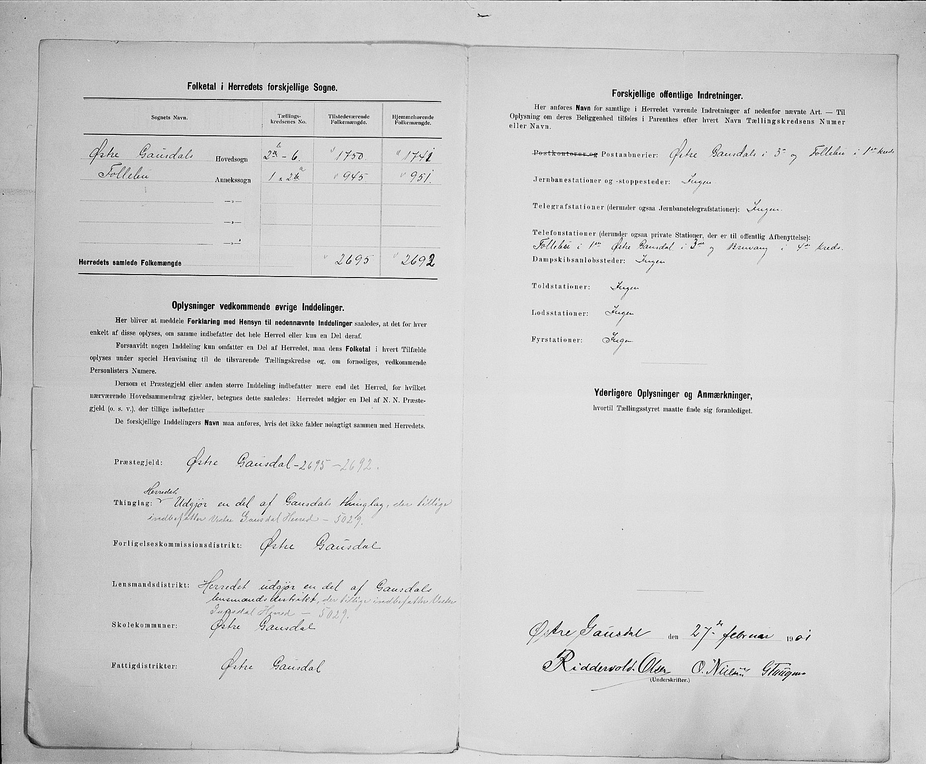 SAH, 1900 census for Østre Gausdal, 1900, p. 3