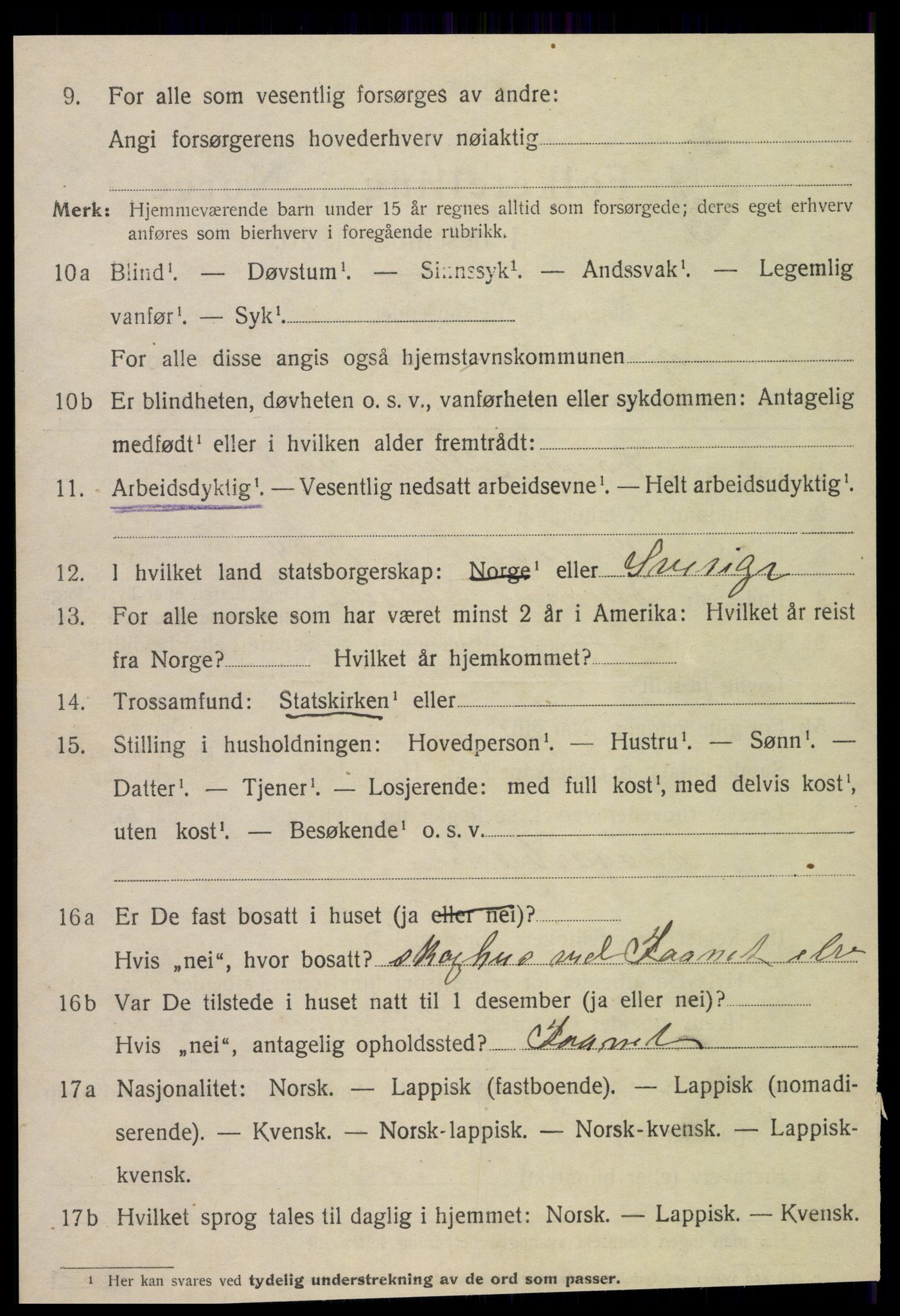 SAT, 1920 census for Ogndal, 1920, p. 3340