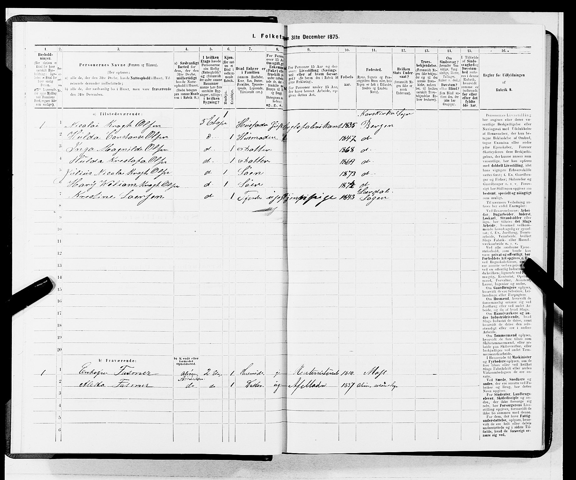 SAB, 1875 census for 1301 Bergen, 1875, p. 4579