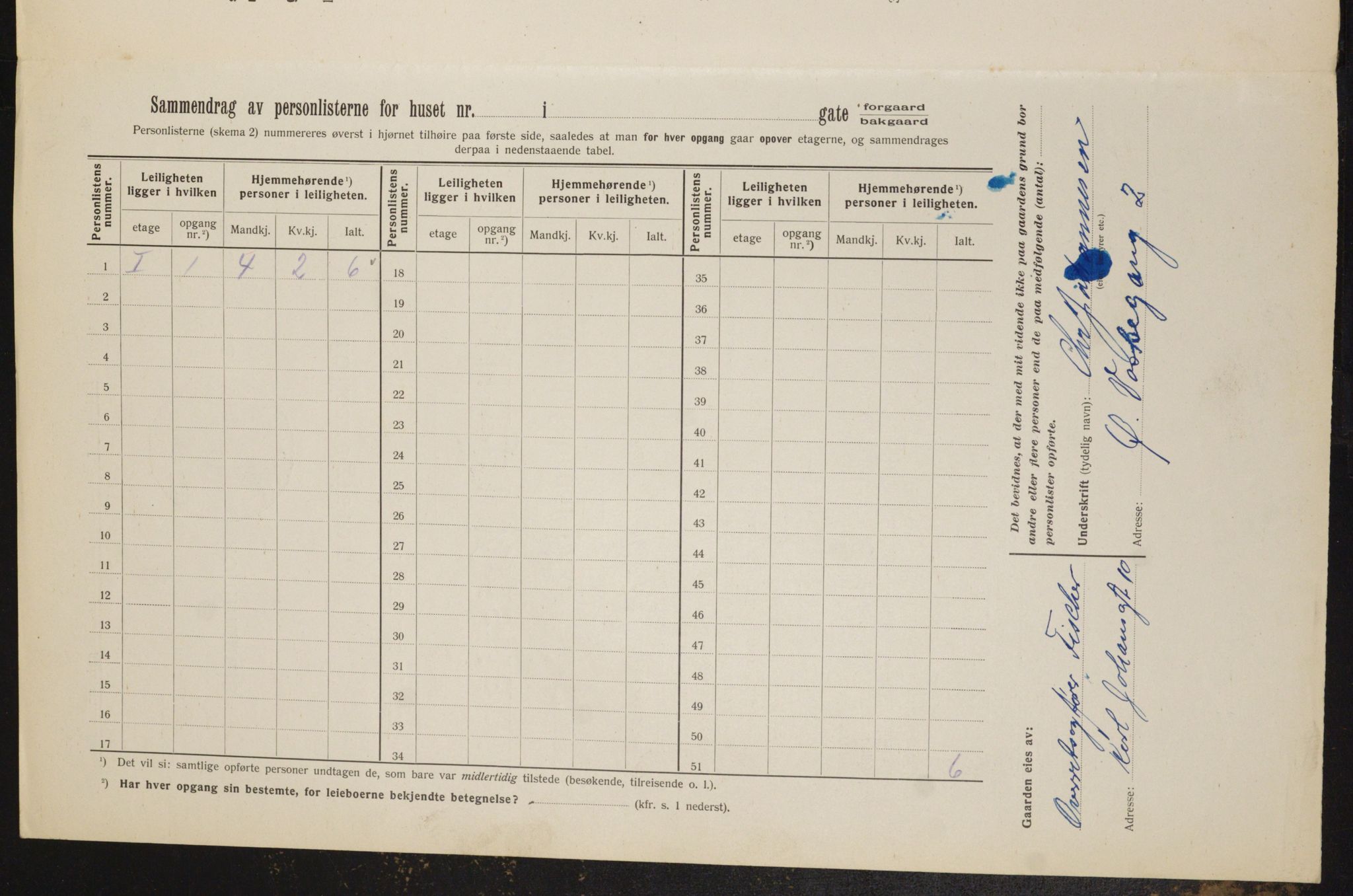 OBA, Municipal Census 1912 for Kristiania, 1912, p. 130023