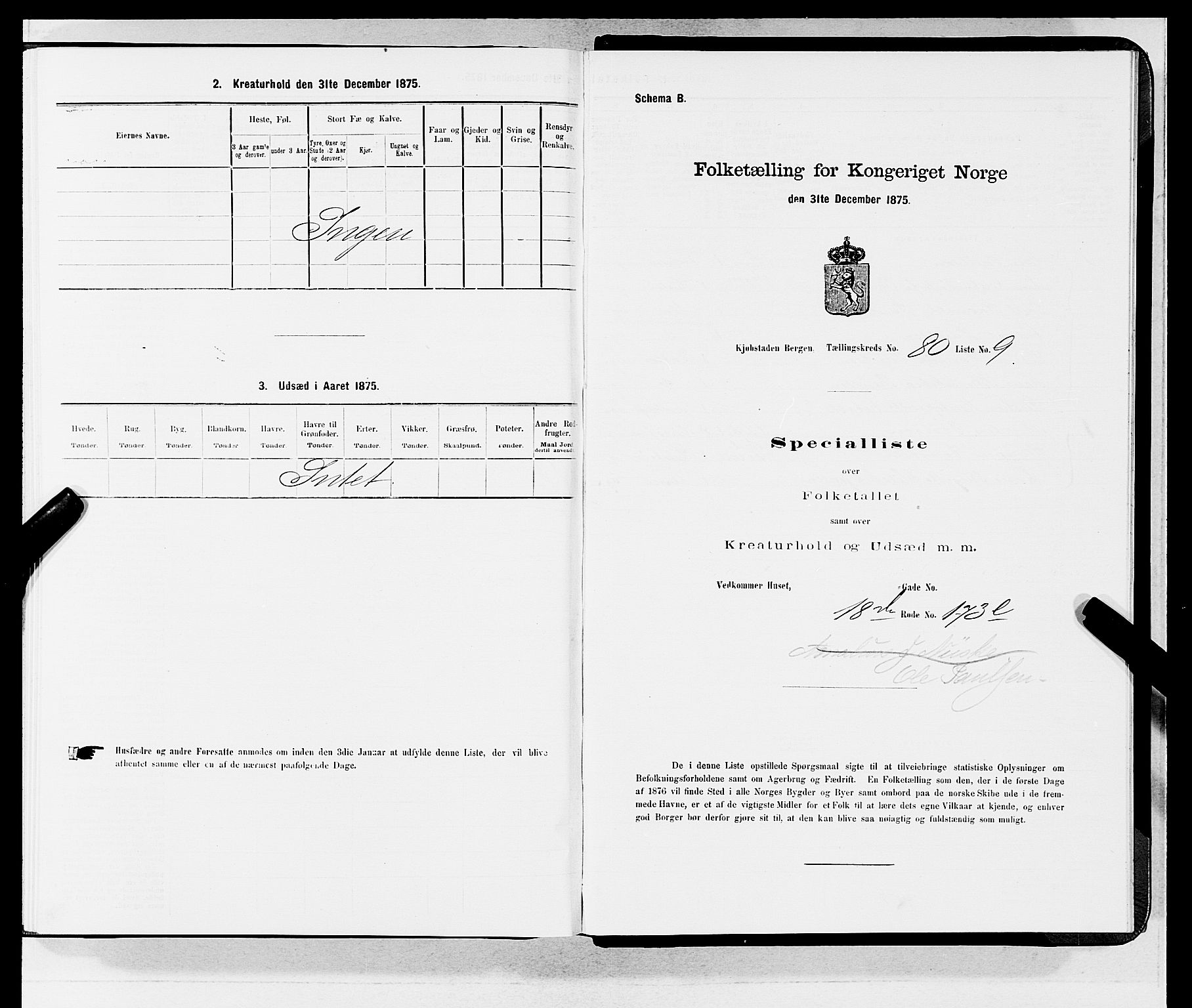 SAB, 1875 census for 1301 Bergen, 1875, p. 4301