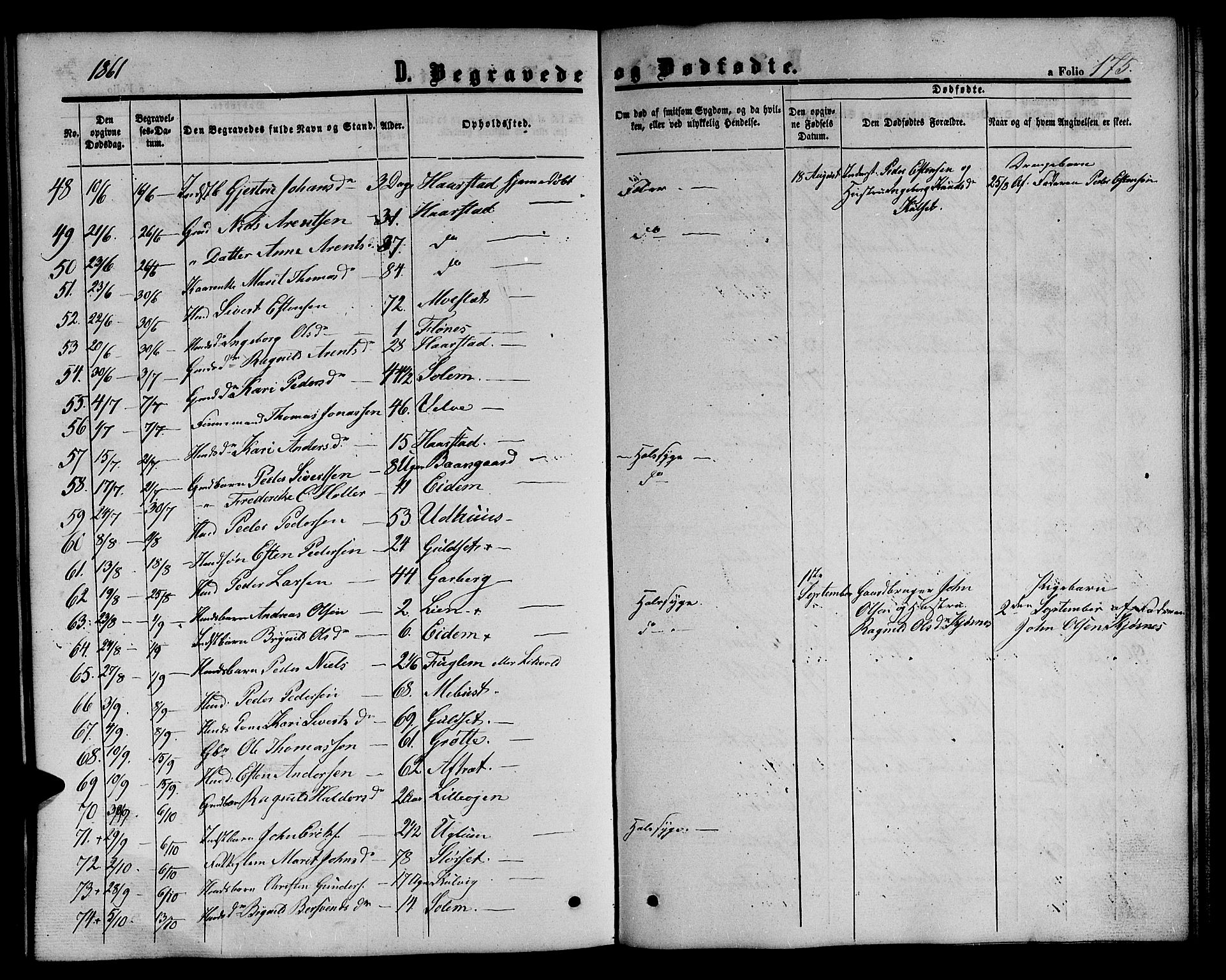 Ministerialprotokoller, klokkerbøker og fødselsregistre - Sør-Trøndelag, SAT/A-1456/695/L1155: Parish register (copy) no. 695C06, 1859-1868, p. 175