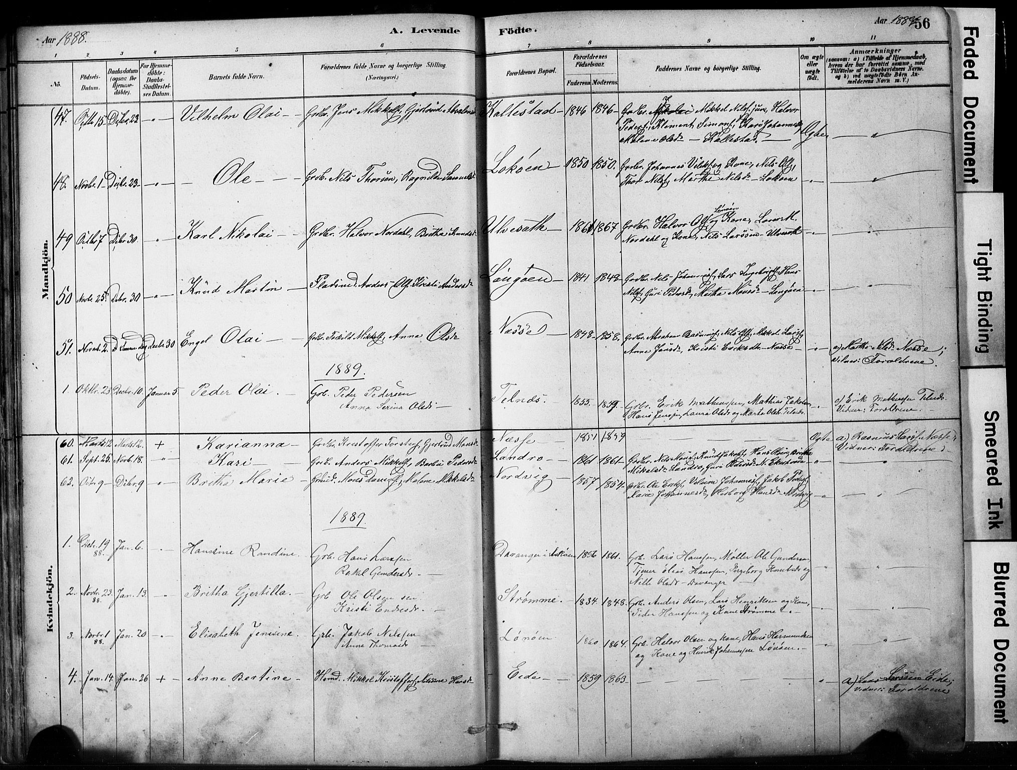 Fjell sokneprestembete, SAB/A-75301/H/Hab: Parish register (copy) no. A 4, 1880-1899, p. 56