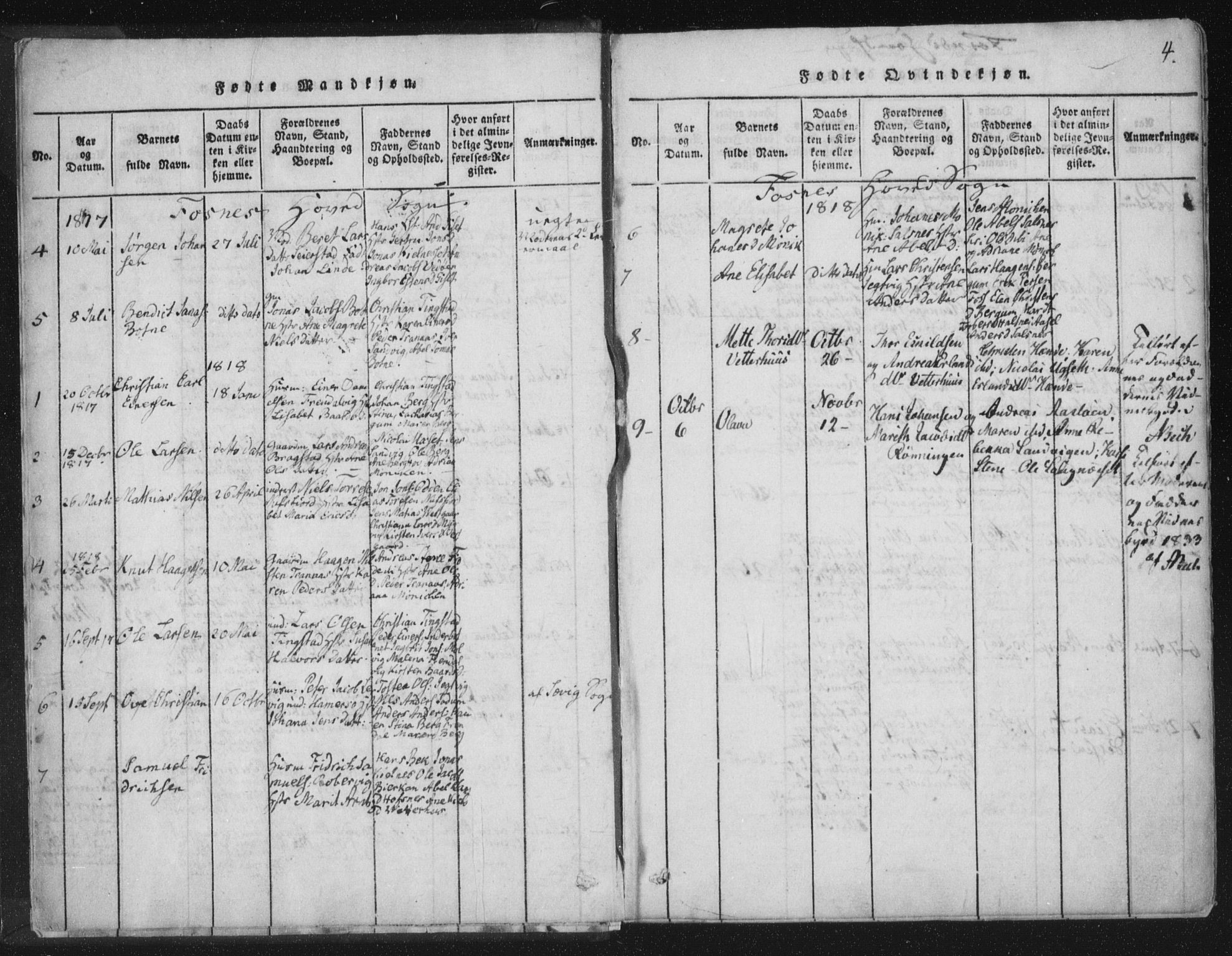 Ministerialprotokoller, klokkerbøker og fødselsregistre - Nord-Trøndelag, AV/SAT-A-1458/773/L0609: Parish register (official) no. 773A03 /1, 1815-1830, p. 4