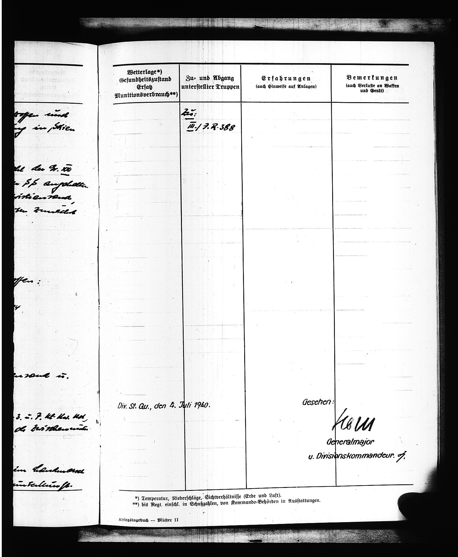 Documents Section, AV/RA-RAFA-2200/V/L0088: Amerikansk mikrofilm "Captured German Documents".
Box No. 727.  FKA jnr. 601/1954., 1939-1940, p. 93