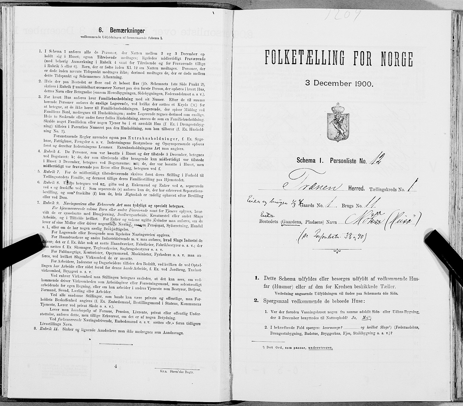 SAT, 1900 census for Træna, 1900, p. 43