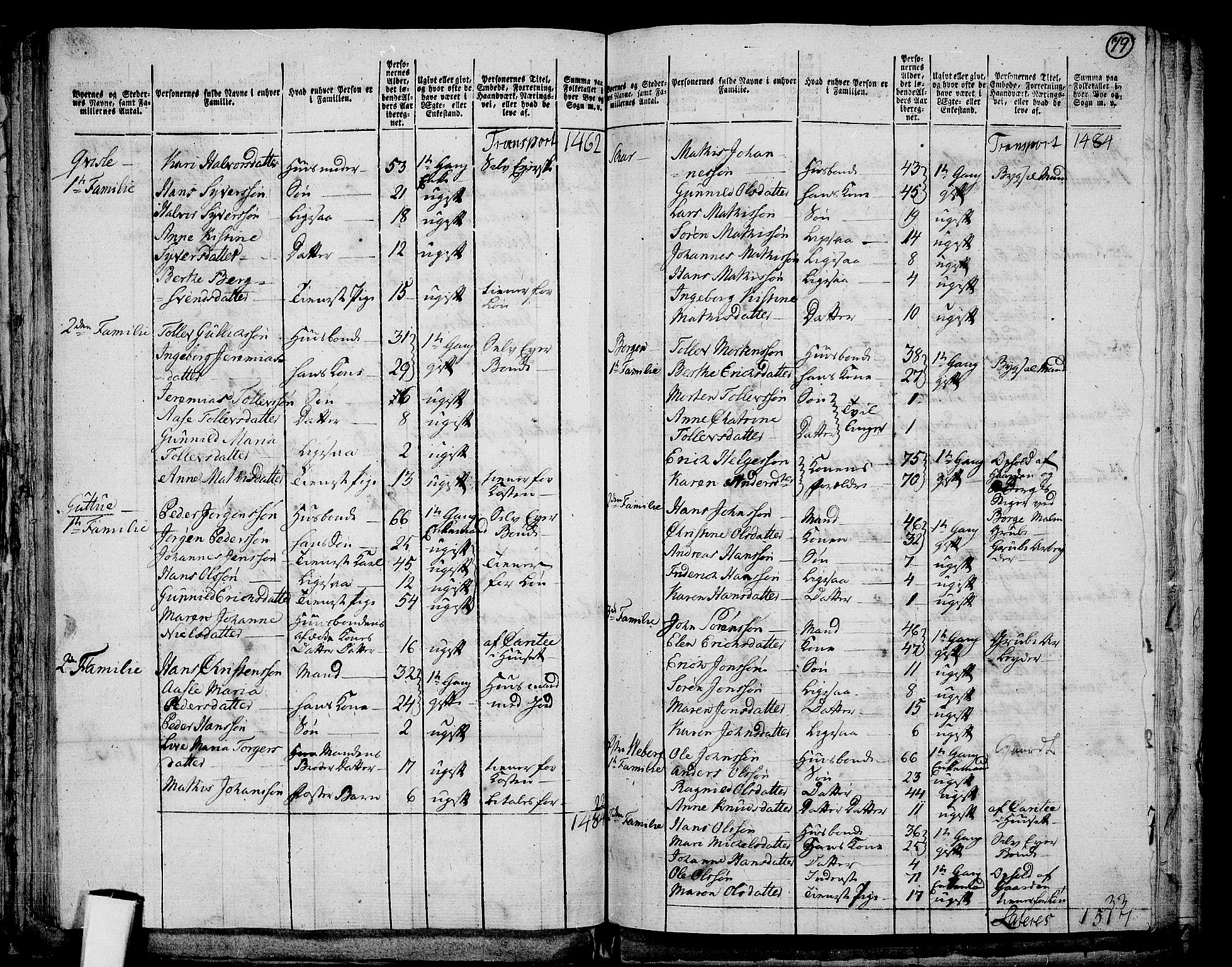 RA, 1801 census for 0713P Sande, 1801, p. 78b-79a