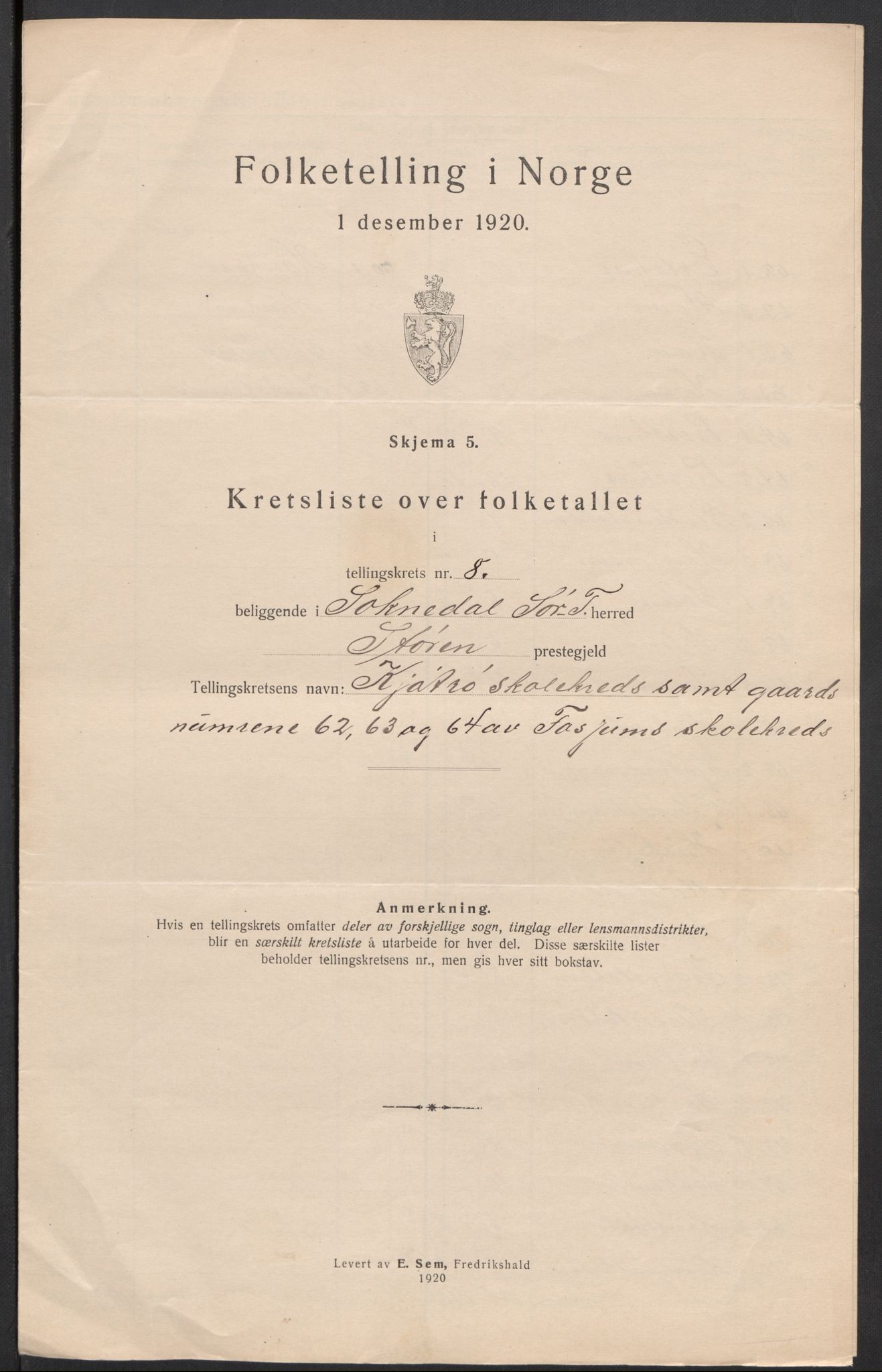 SAT, 1920 census for Soknedal, 1920, p. 28