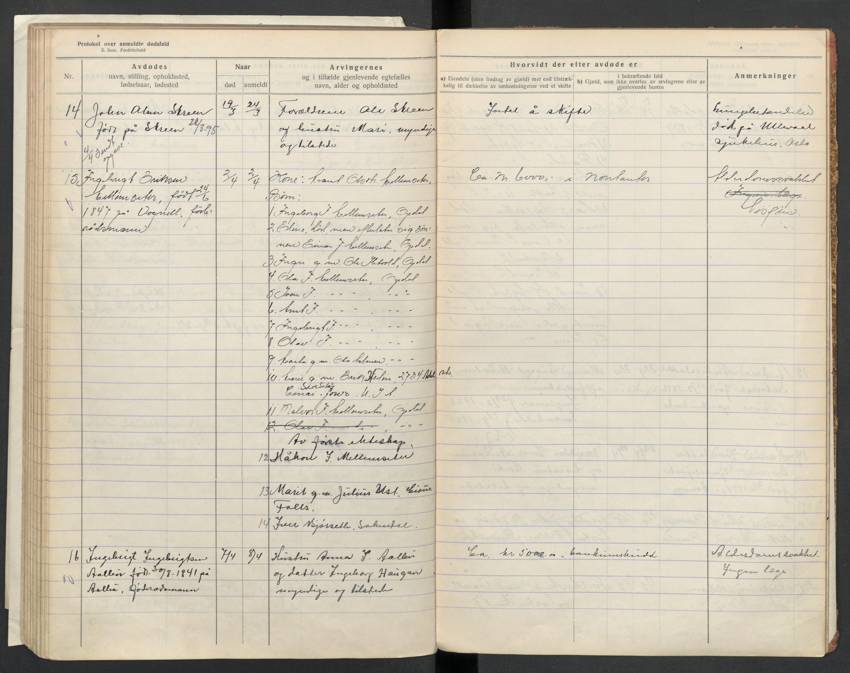 Oppdal lensmannskontor, AV/SAT-A-1073/1/02/L0003: 2.01.03 Dødsfallsprotokoll, 1919-1929