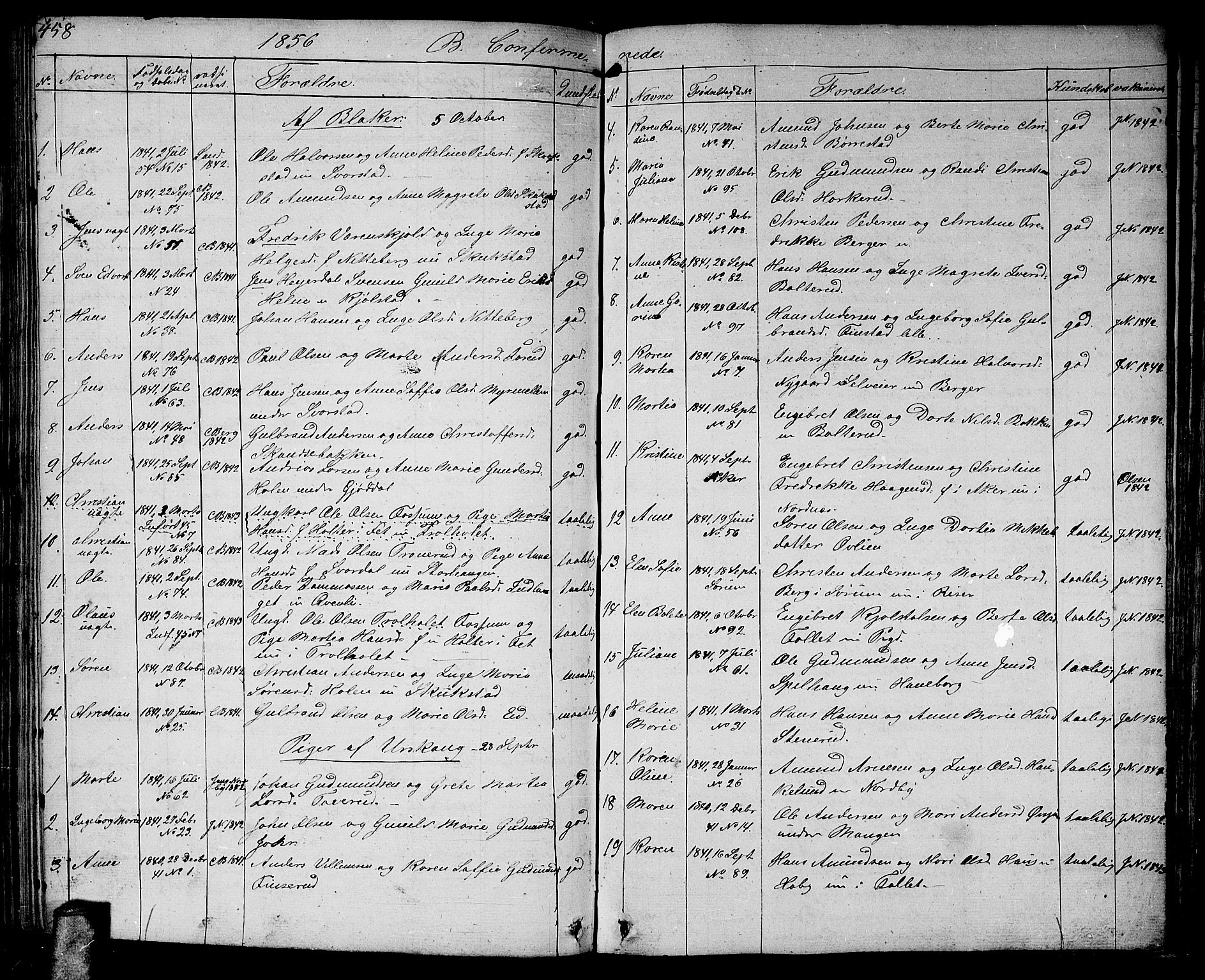 Aurskog prestekontor Kirkebøker, AV/SAO-A-10304a/G/Ga/L0002: Parish register (copy) no. I 2, 1829-1857, p. 458