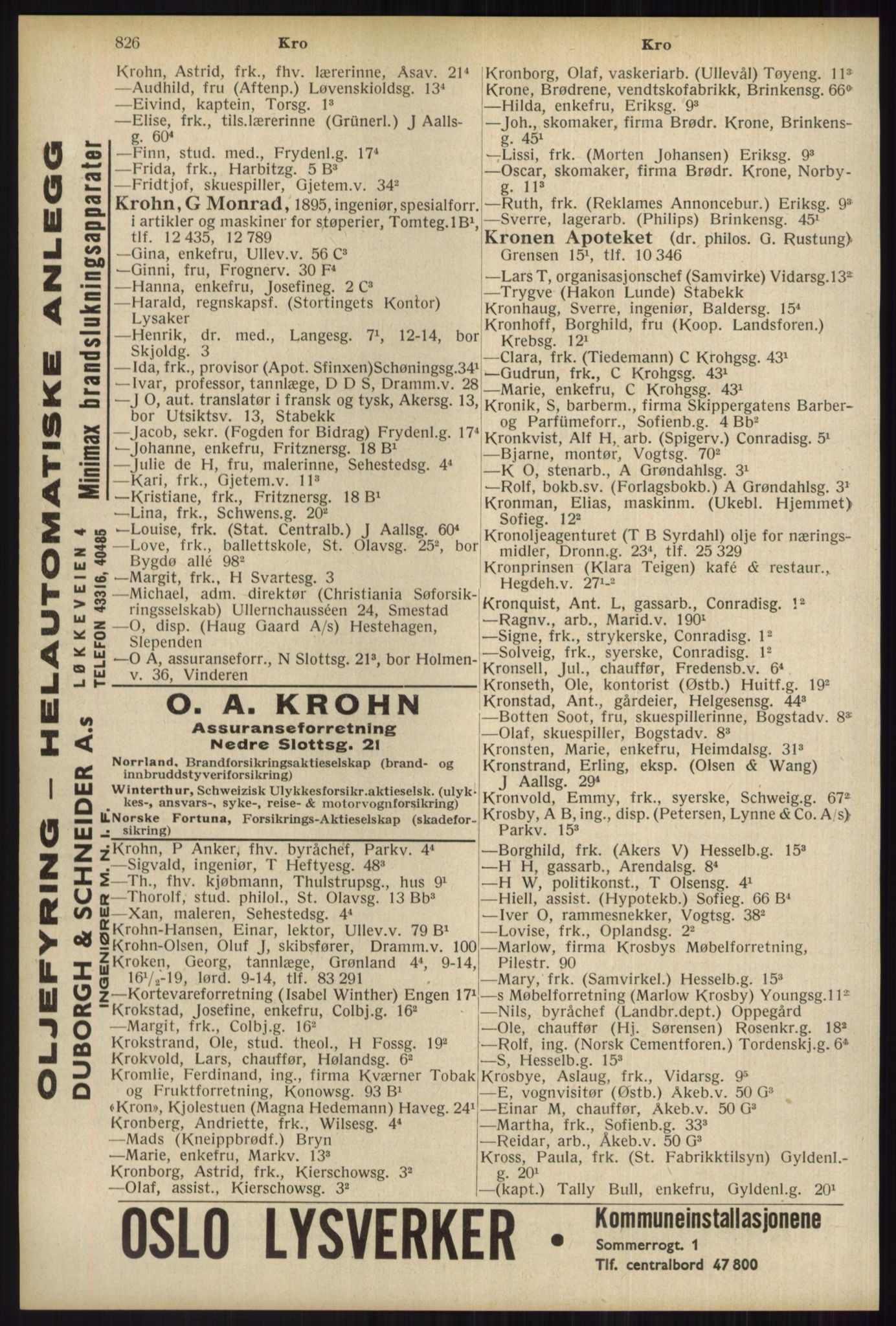 Kristiania/Oslo adressebok, PUBL/-, 1934, p. 826