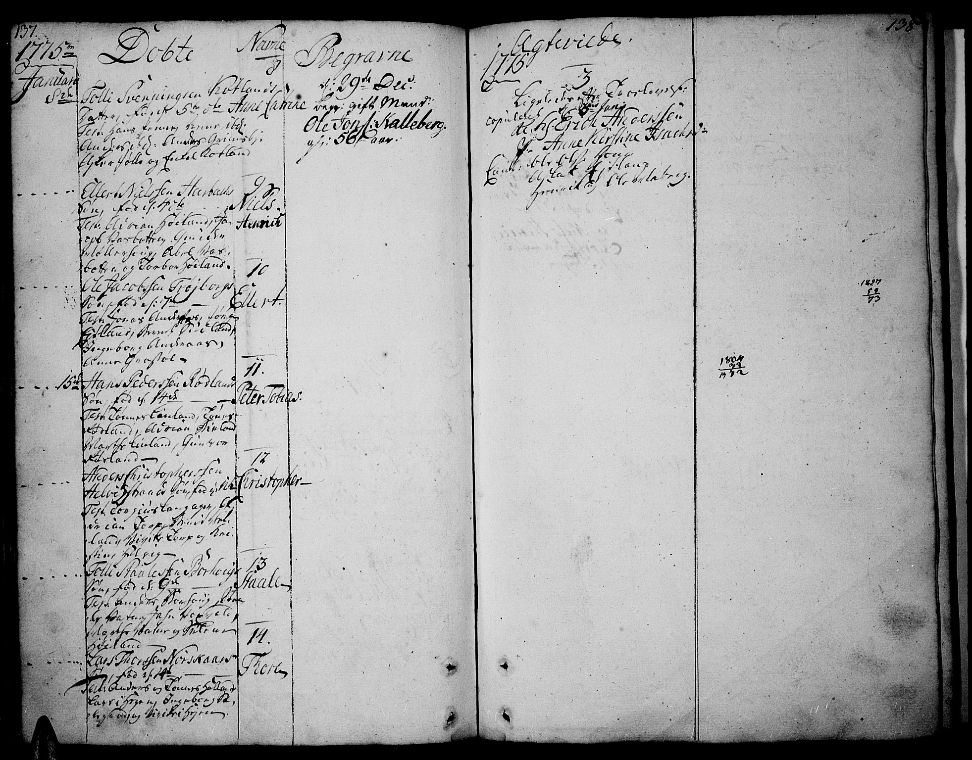Lista sokneprestkontor, SAK/1111-0027/F/Fa/L0004: Parish register (official) no. A 4, 1768-1794, p. 137-138