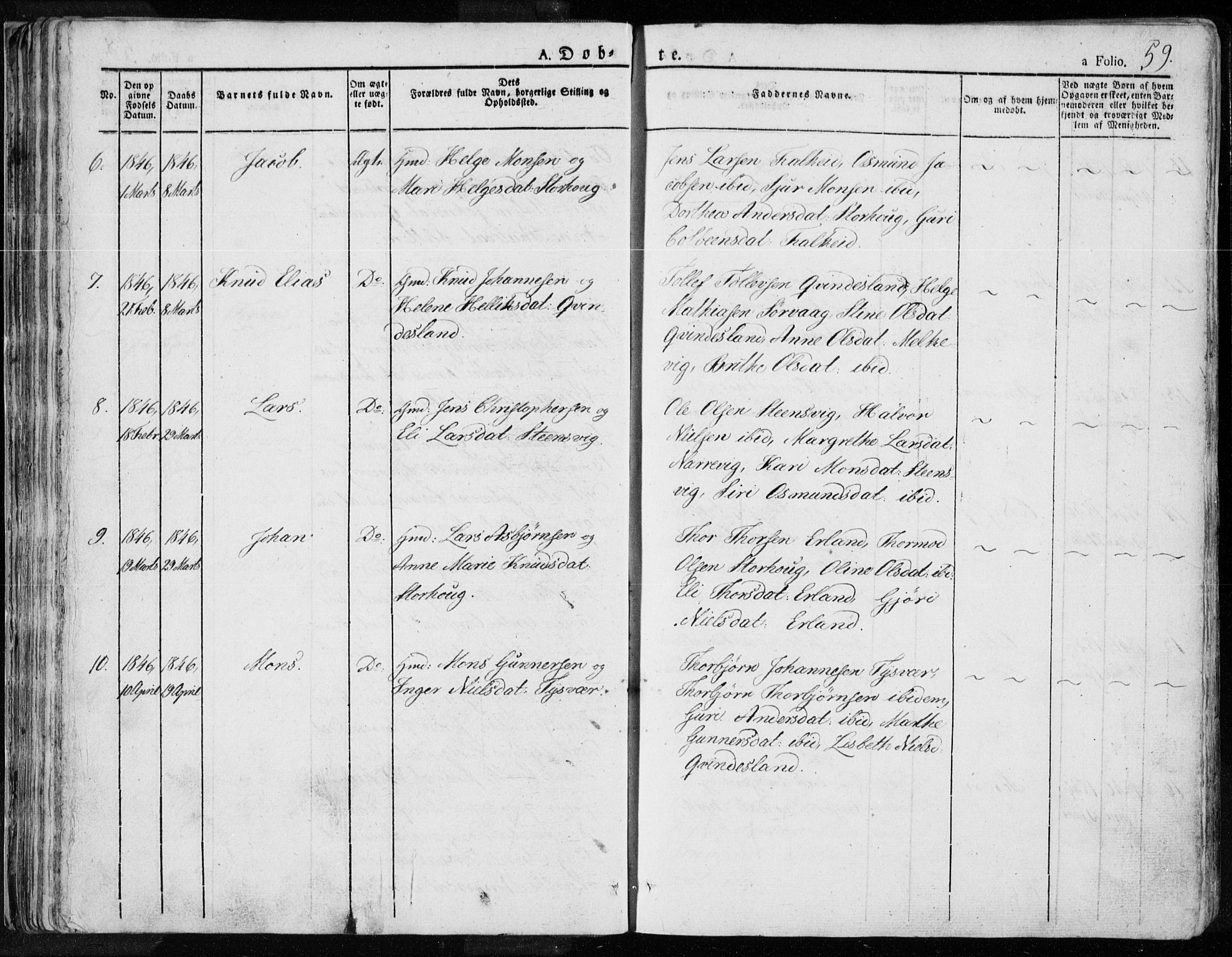 Tysvær sokneprestkontor, SAST/A -101864/H/Ha/Haa/L0001: Parish register (official) no. A 1.1, 1831-1856, p. 59