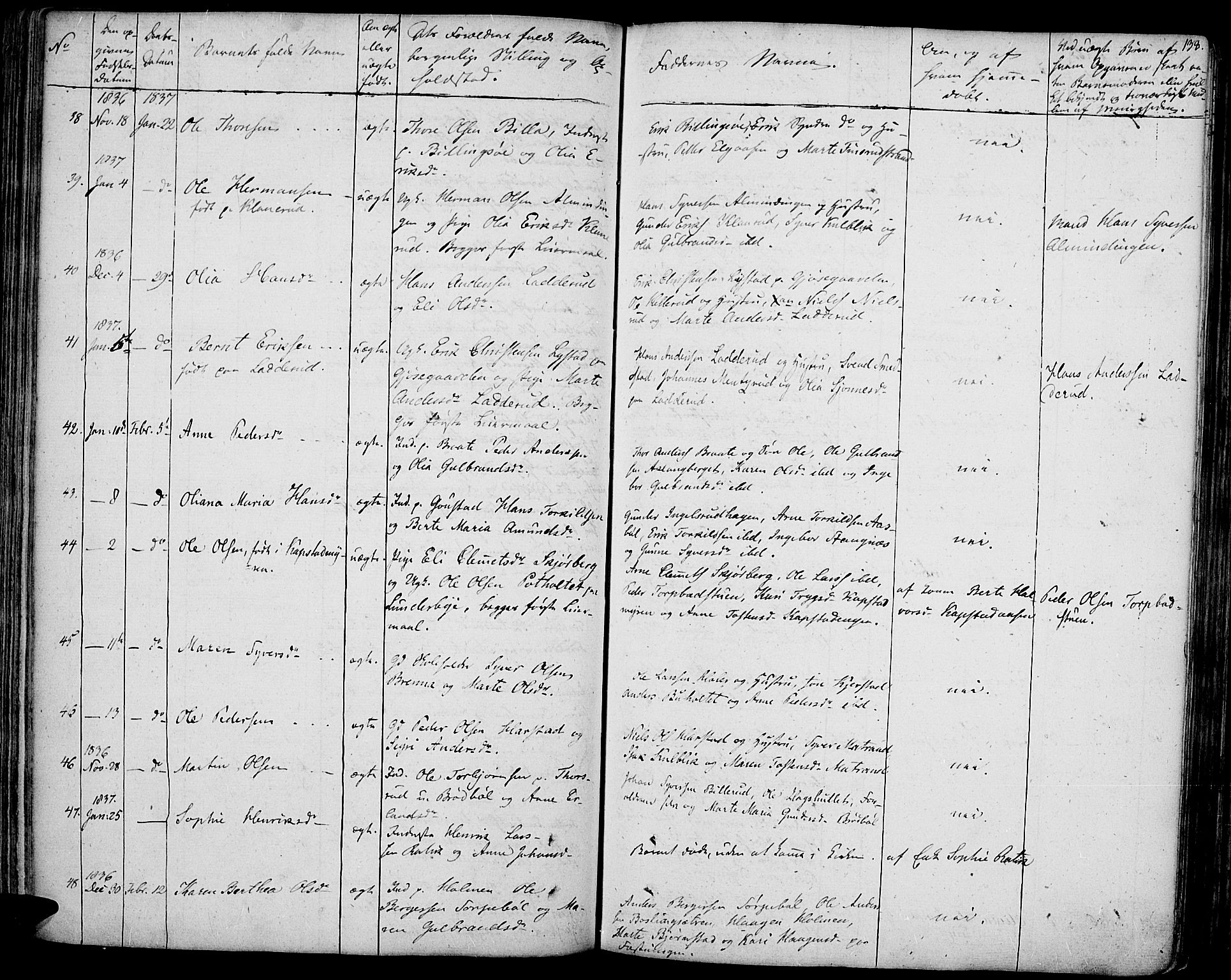 Vinger prestekontor, AV/SAH-PREST-024/H/Ha/Haa/L0007: Parish register (official) no. 7, 1826-1839, p. 138