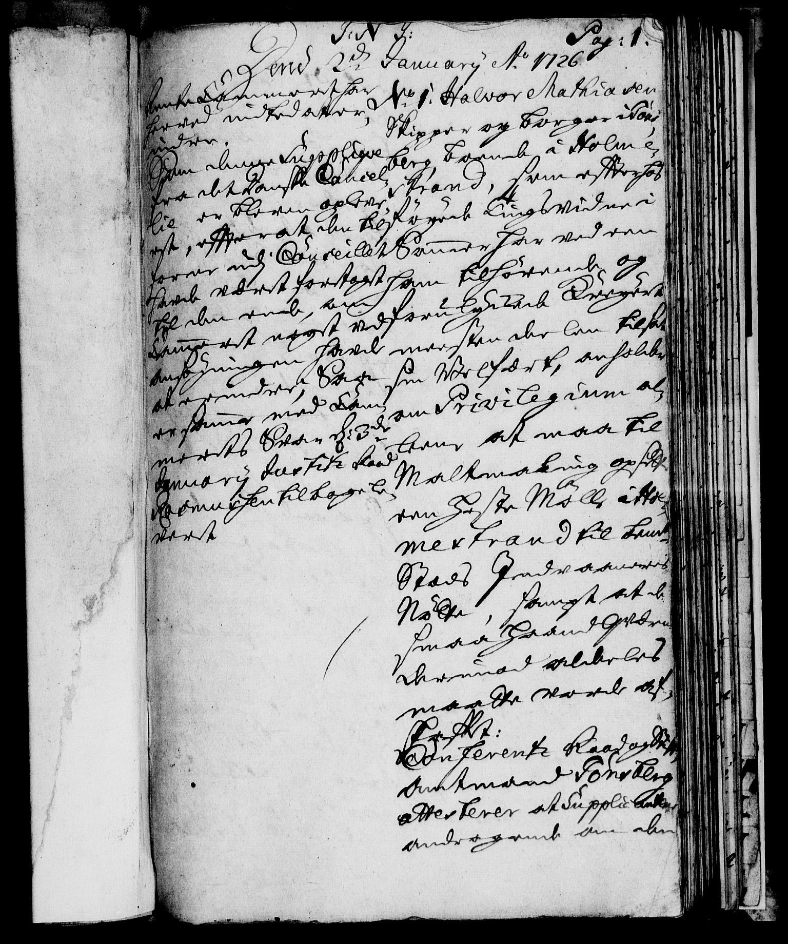 Rentekammeret, Kammerkanselliet, RA/EA-3111/G/Gh/Gha/L0008: Norsk ekstraktmemorialprotokoll (merket RK 53.53), 1725-1726, p. 1