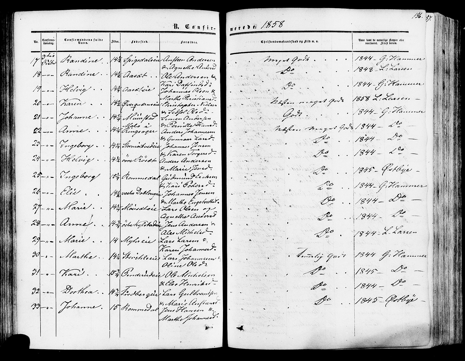 Vang prestekontor, Hedmark, SAH/PREST-008/H/Ha/Haa/L0013: Parish register (official) no. 13, 1855-1879, p. 156