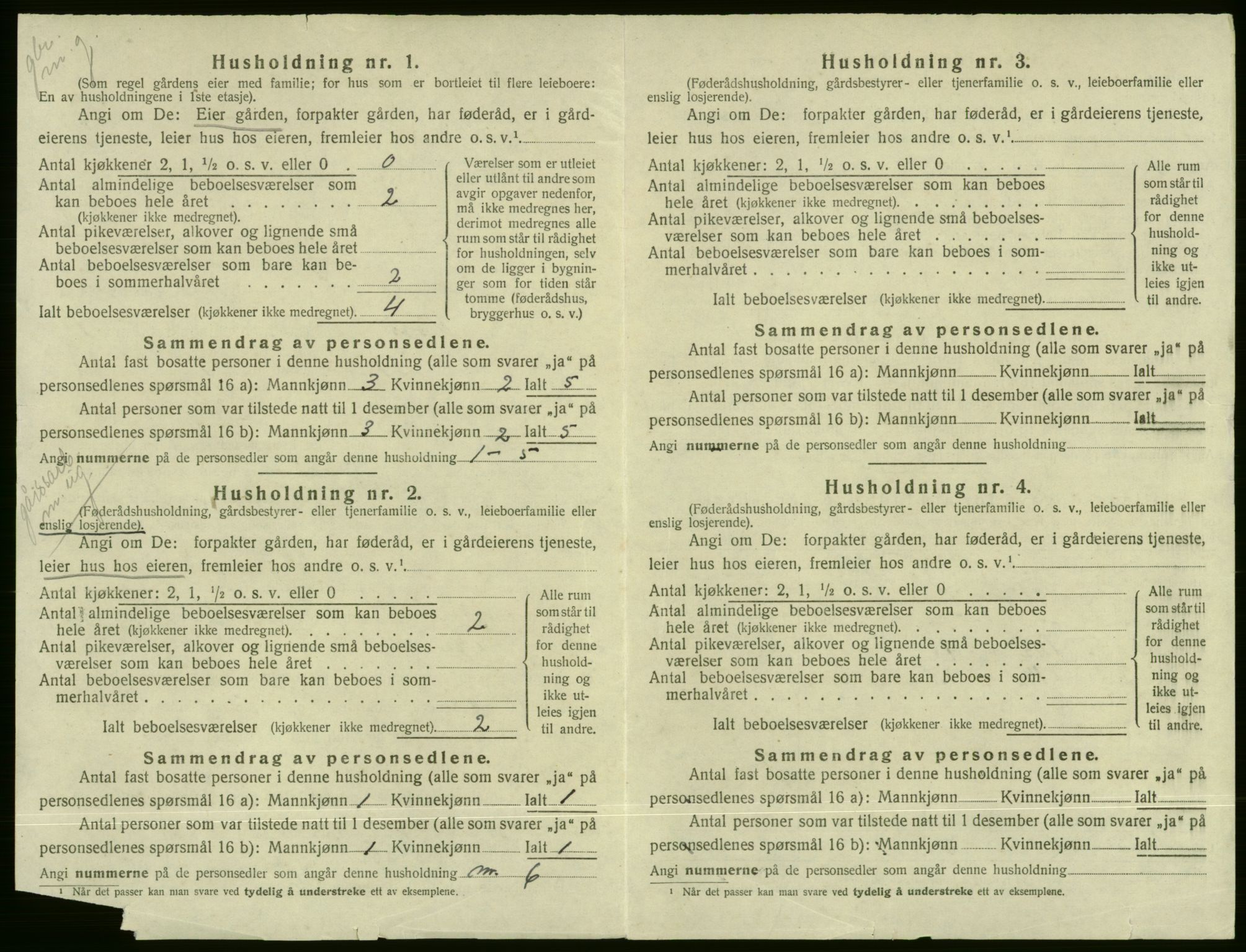 SAB, 1920 census for Voss, 1920, p. 106