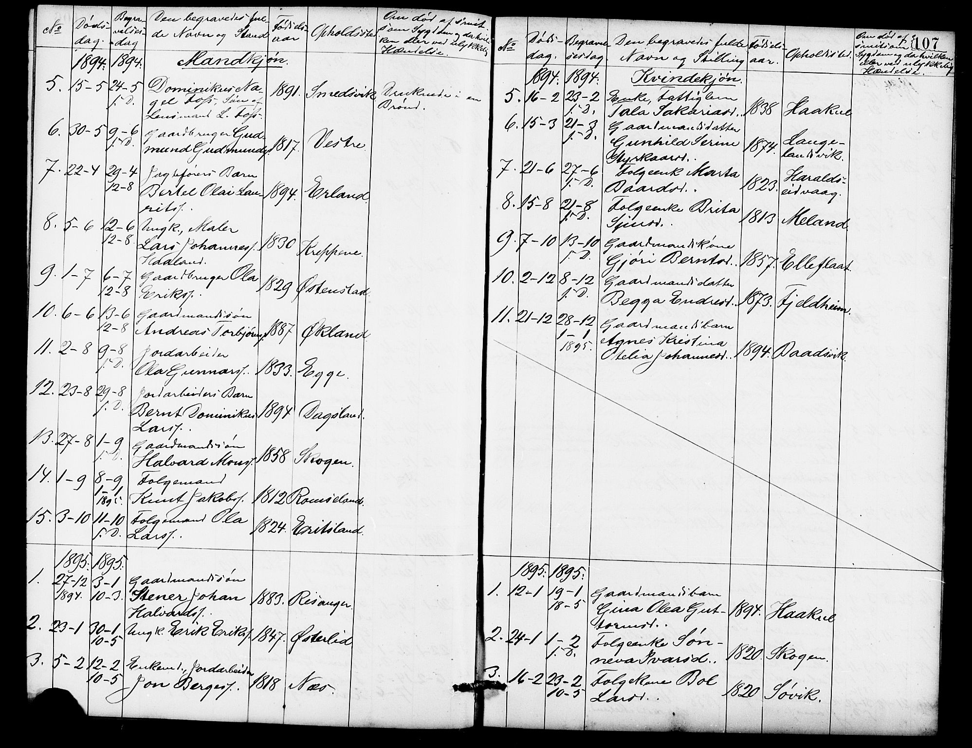 Skjold sokneprestkontor, SAST/A-101847/H/Ha/Hab/L0007: Parish register (copy) no. B 7, 1885-1906, p. 107