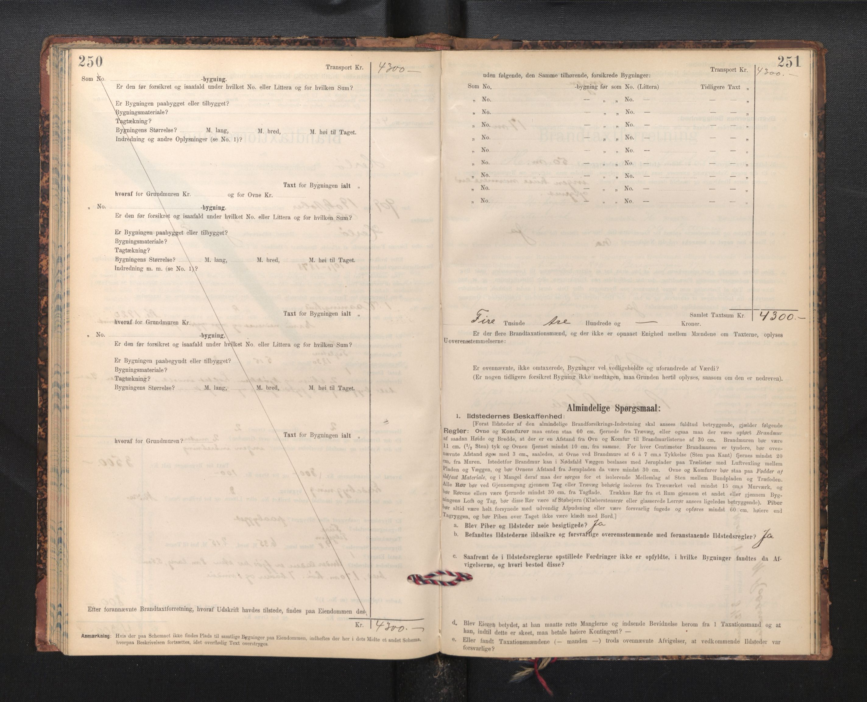 Lensmannen i Herdla, SAB/A-32901/0012/L0003:  Branntakstprotokoll skjematakst, 1897-1916, p. 250-251