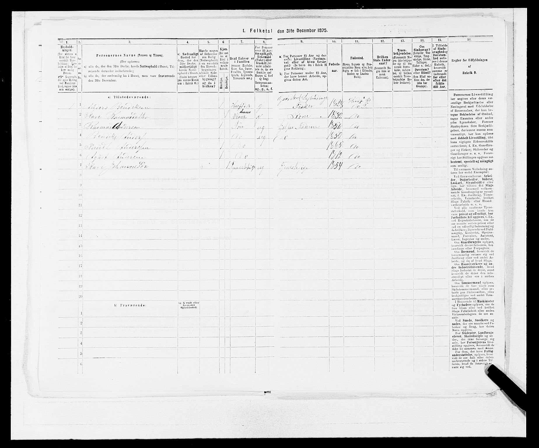 SAB, 1875 census for 1258P Herdla, 1875, p. 746