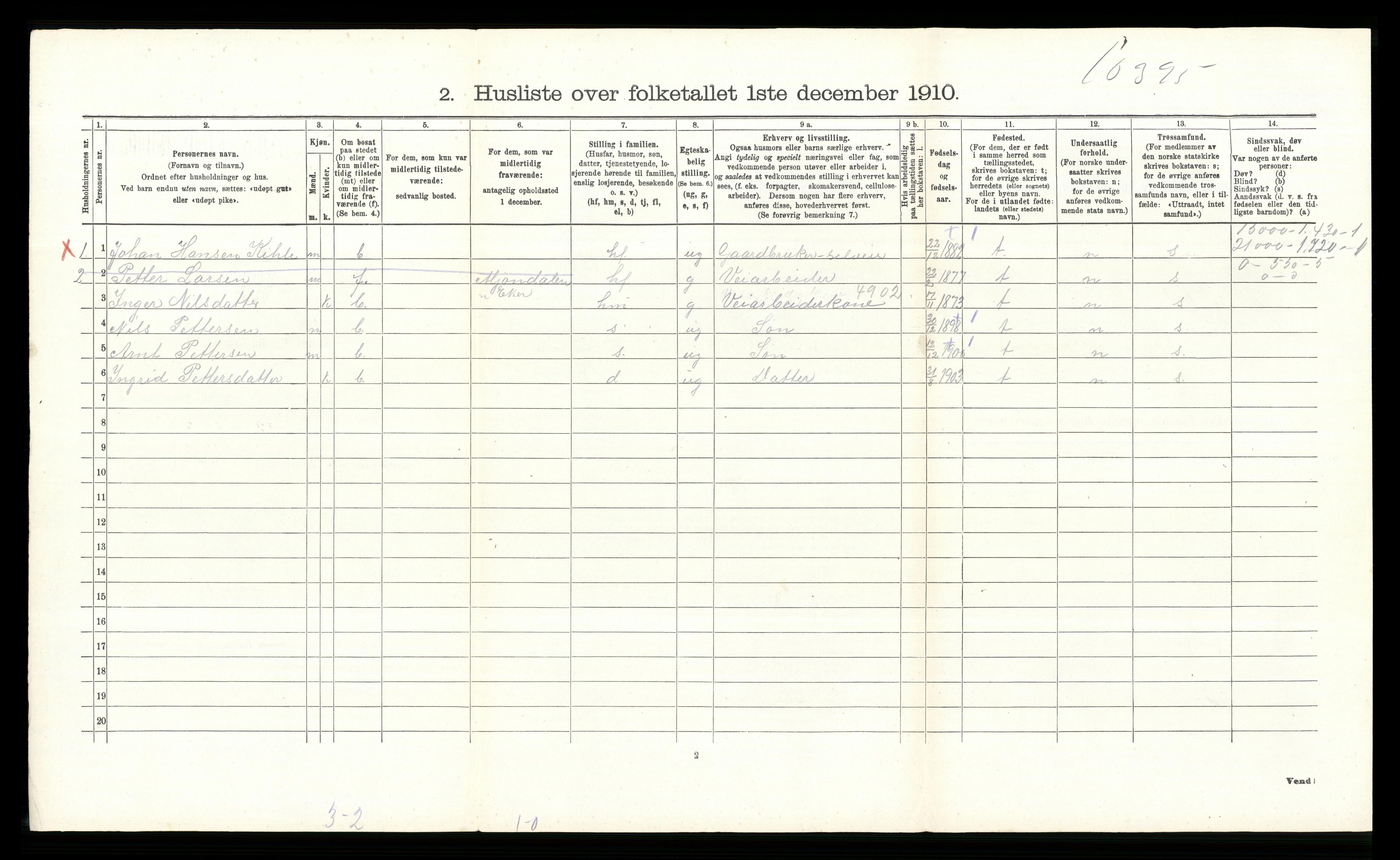 RA, 1910 census for Norderhov, 1910, p. 1559