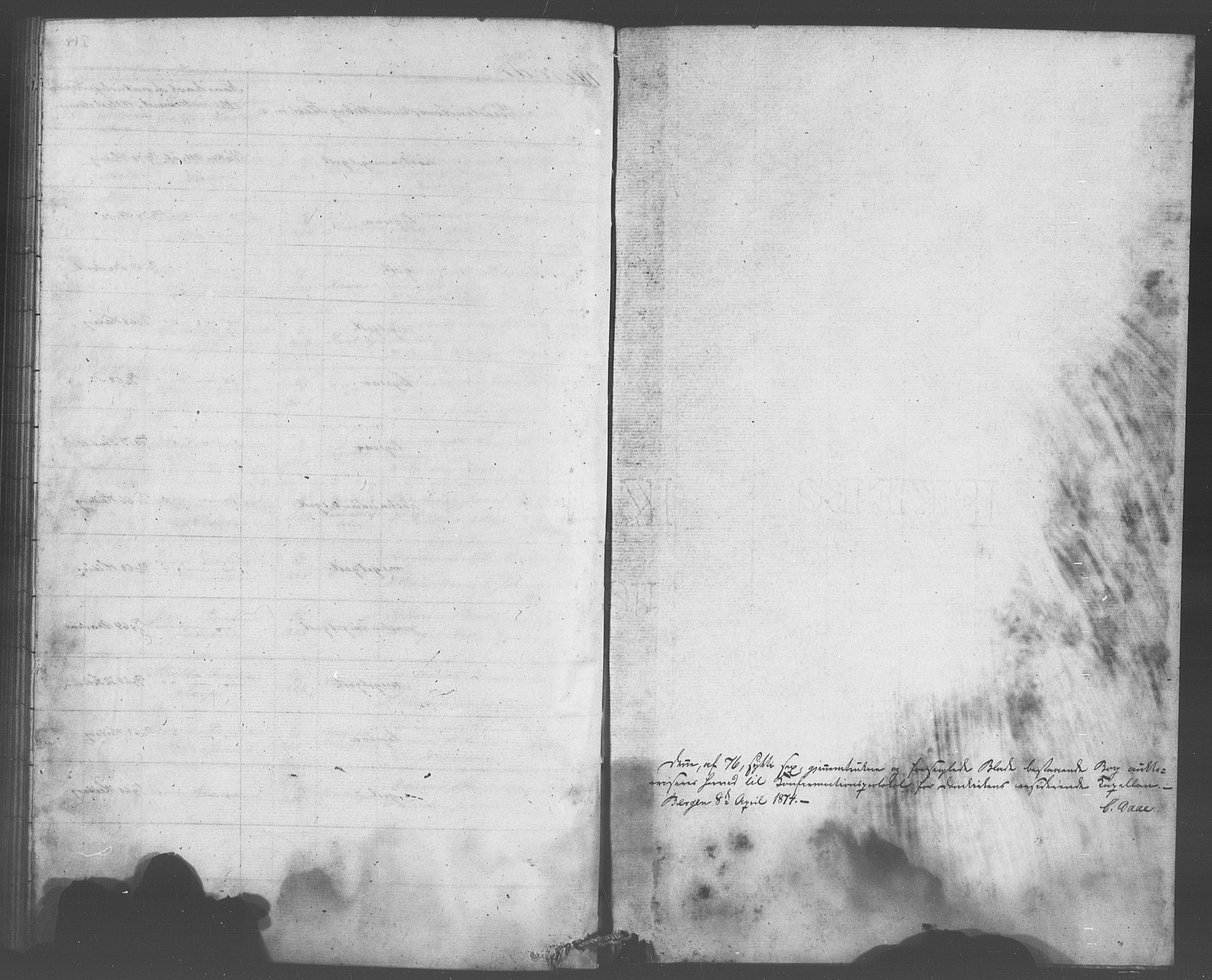 Domkirken sokneprestembete, SAB/A-74801/H/Haa/L0065: Curate's parish register no. A 3, 1874-1880