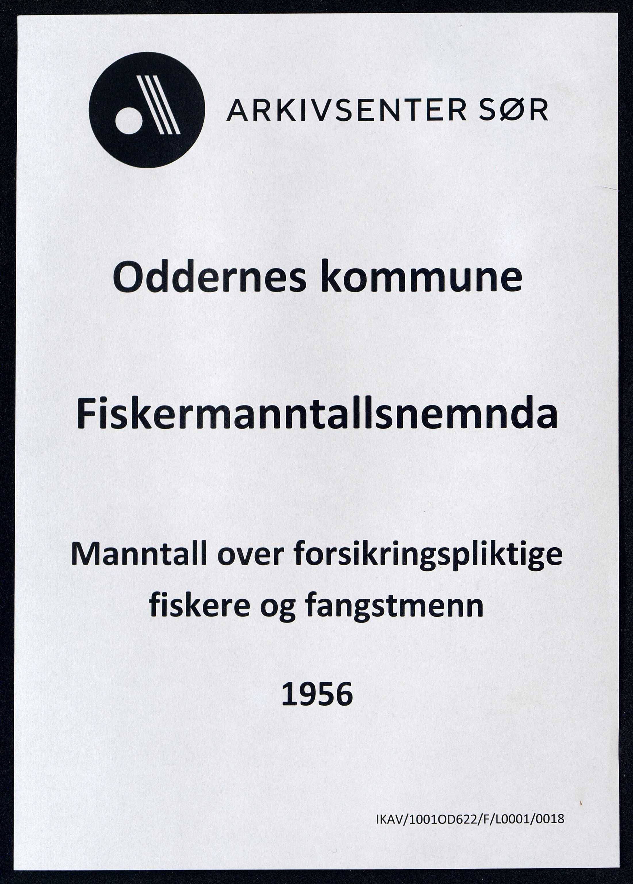 Oddernes kommune - Fiskermanntallnemnda, ARKSOR/1001OD622/F/L0001/0018: Manntall over forsikringspliktige fiskere og fangstmenn / Manntall over forsikringspliktige fiskere og fangstmenn, 1956