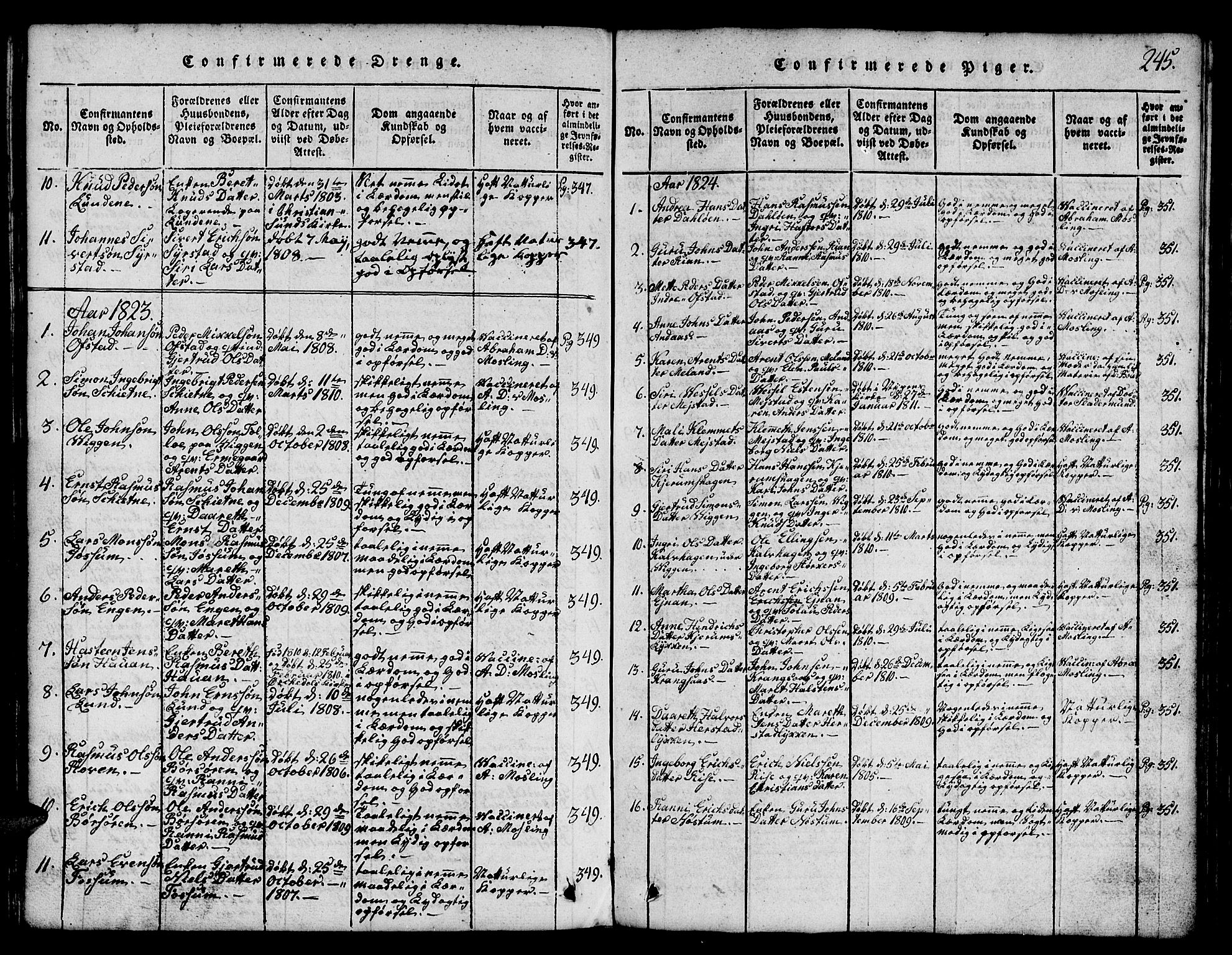 Ministerialprotokoller, klokkerbøker og fødselsregistre - Sør-Trøndelag, SAT/A-1456/665/L0776: Parish register (copy) no. 665C01, 1817-1837, p. 245