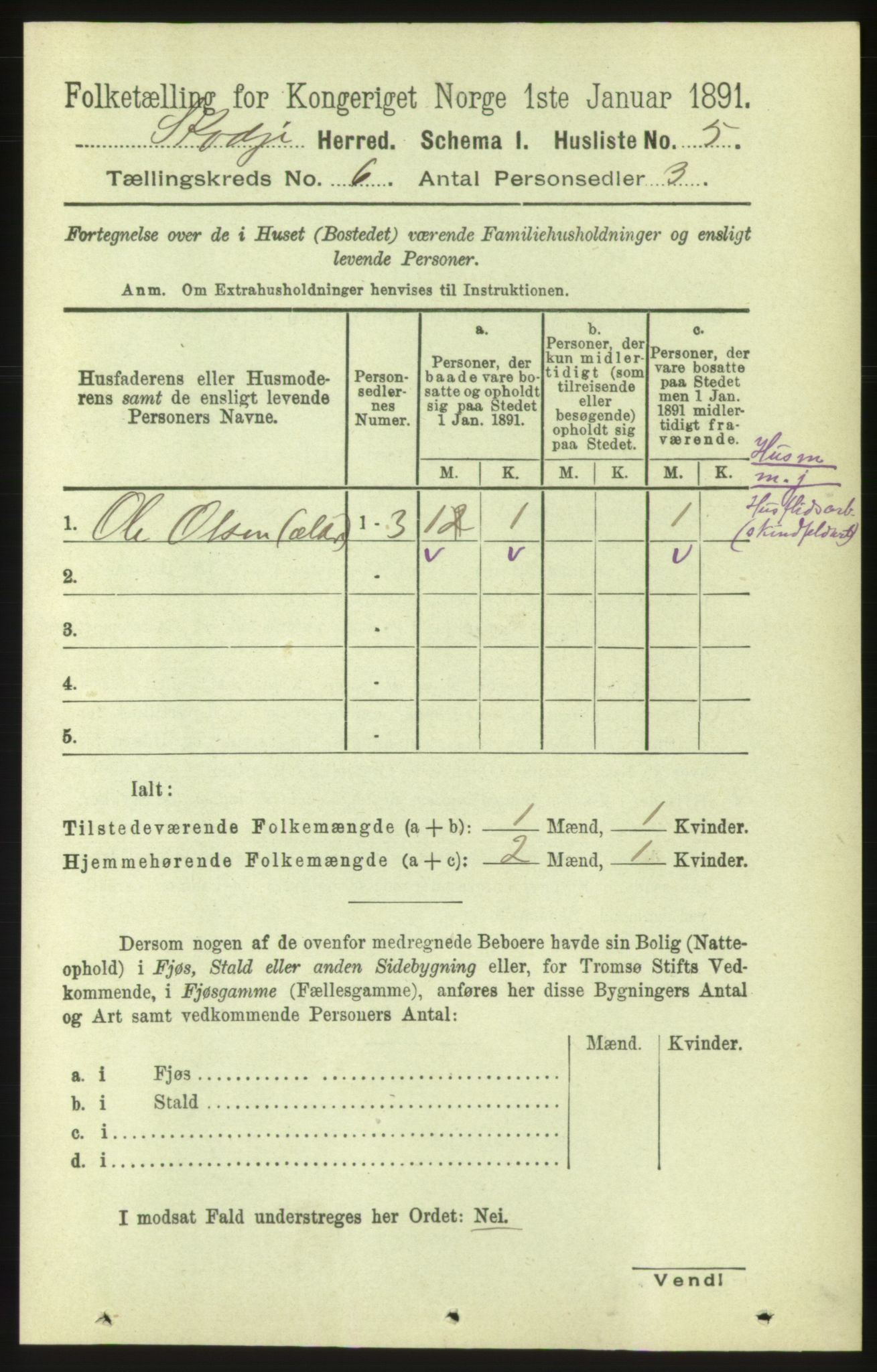 RA, 1891 census for 1529 Skodje, 1891, p. 1230