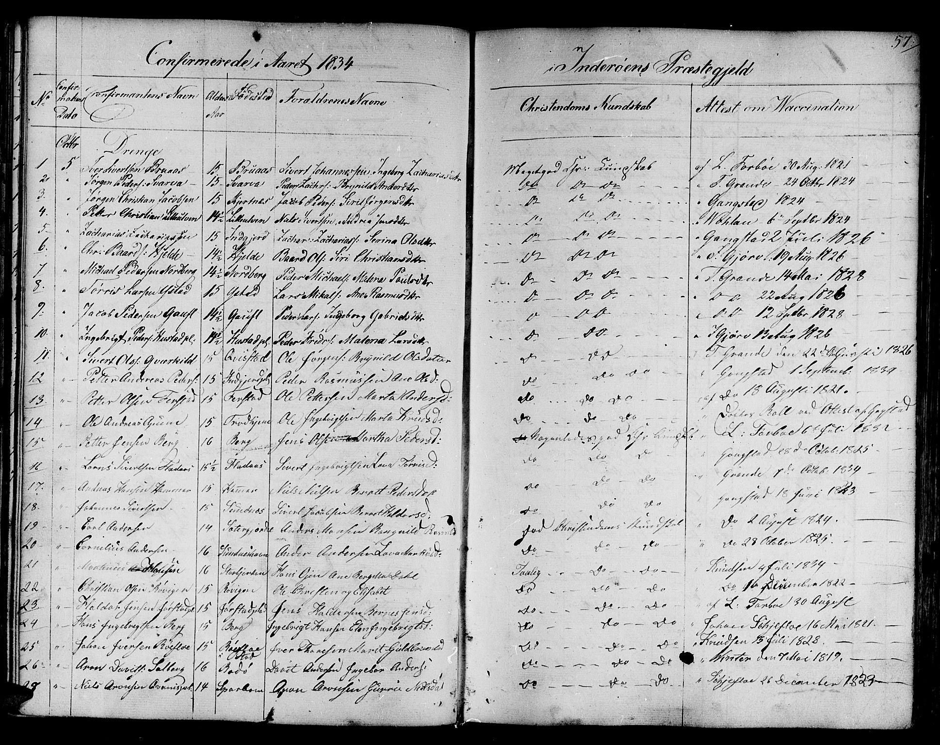 Ministerialprotokoller, klokkerbøker og fødselsregistre - Nord-Trøndelag, SAT/A-1458/730/L0277: Parish register (official) no. 730A06 /1, 1830-1839, p. 57