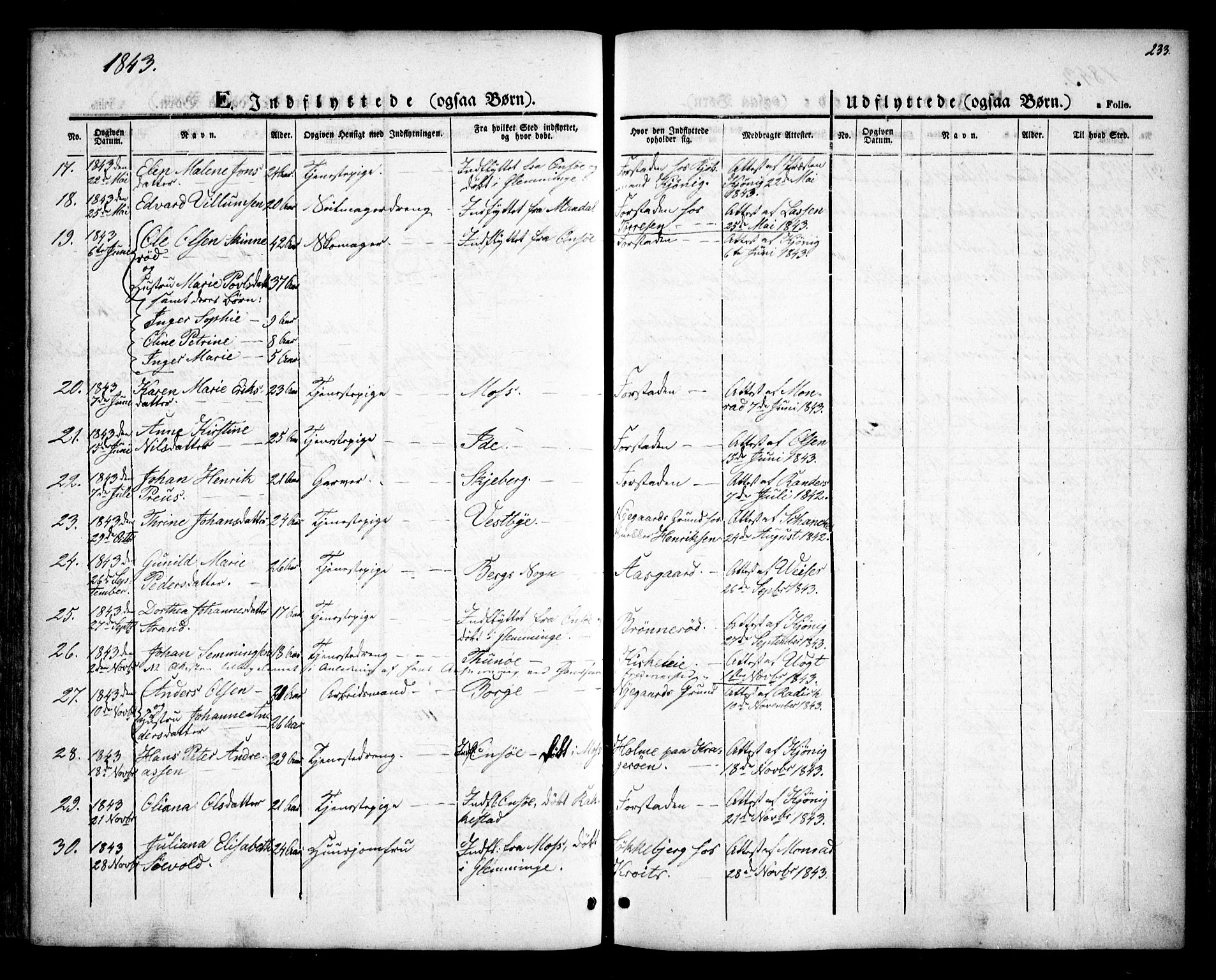 Glemmen prestekontor Kirkebøker, SAO/A-10908/F/Fa/L0005: Parish register (official) no. 5, 1838-1852, p. 233