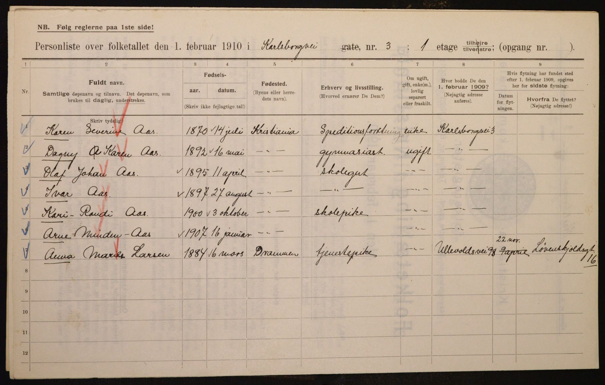 OBA, Municipal Census 1910 for Kristiania, 1910, p. 47514