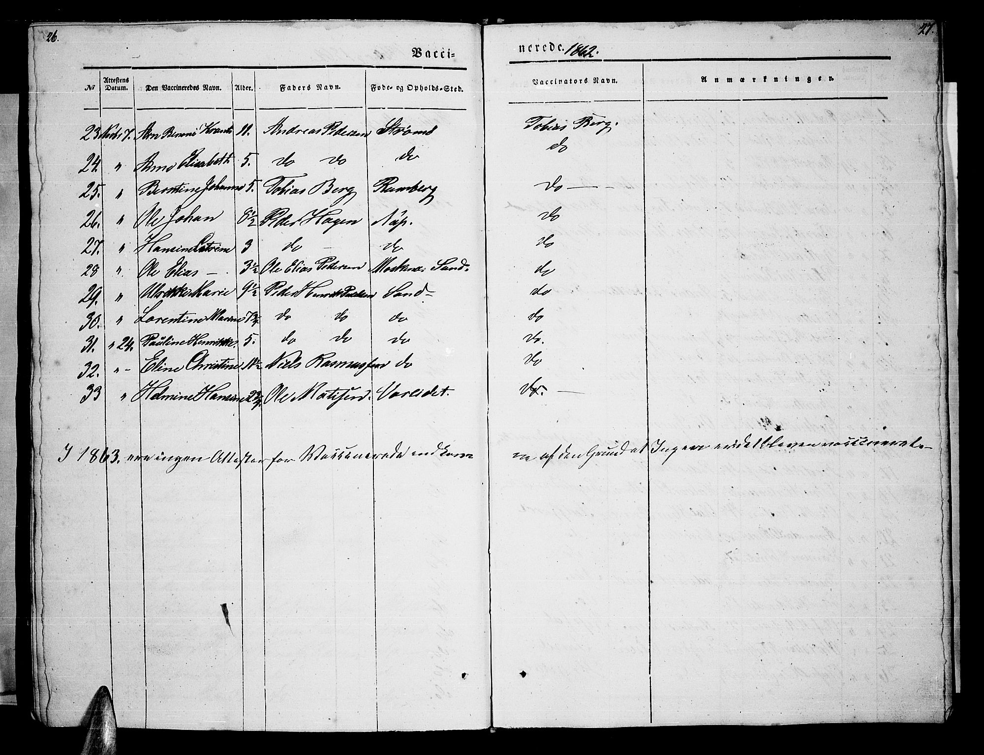 Ministerialprotokoller, klokkerbøker og fødselsregistre - Nordland, AV/SAT-A-1459/885/L1212: Parish register (copy) no. 885C01, 1847-1873, p. 26-27