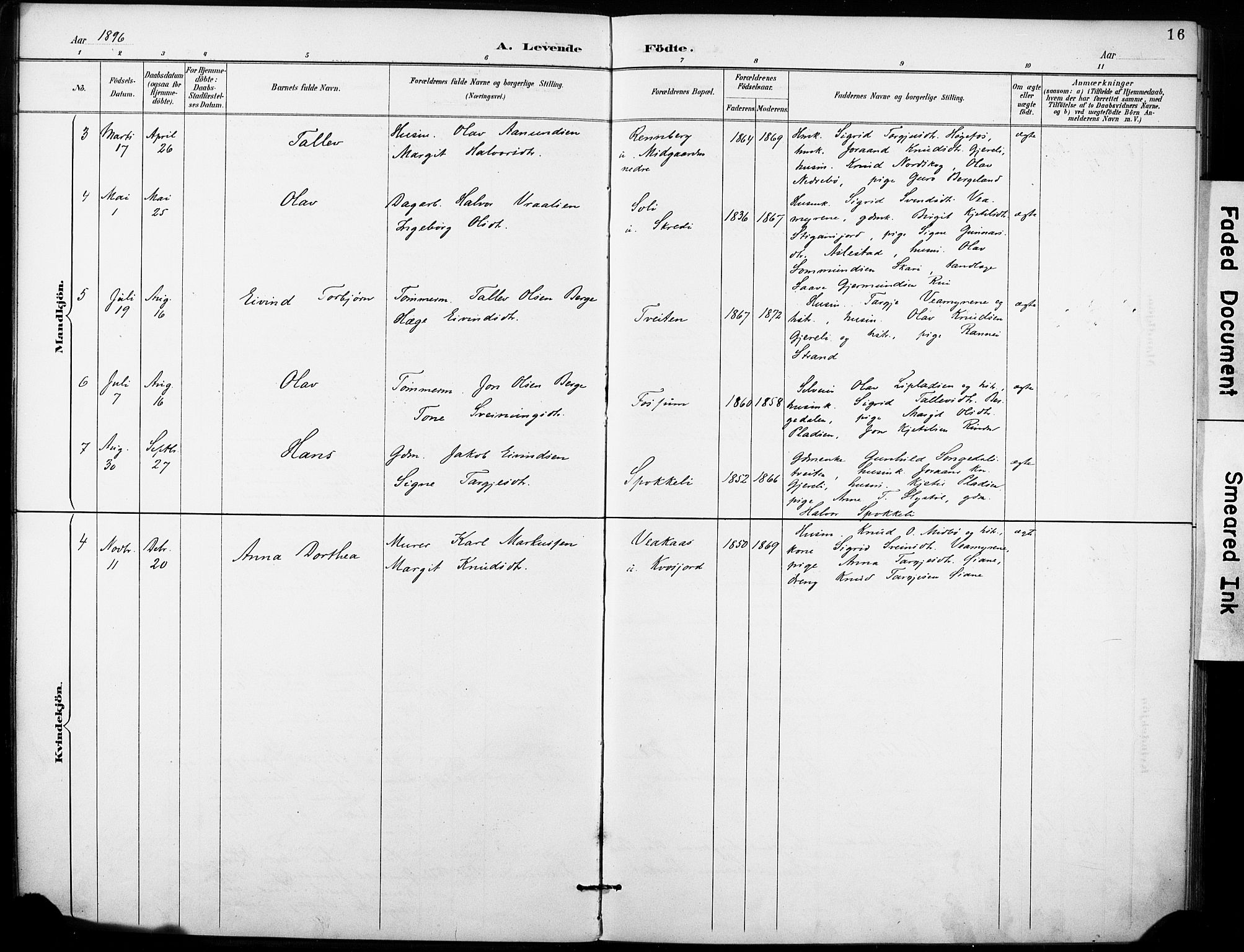 Fyresdal kirkebøker, SAKO/A-263/F/Fb/L0003: Parish register (official) no. II 3, 1887-1903, p. 16
