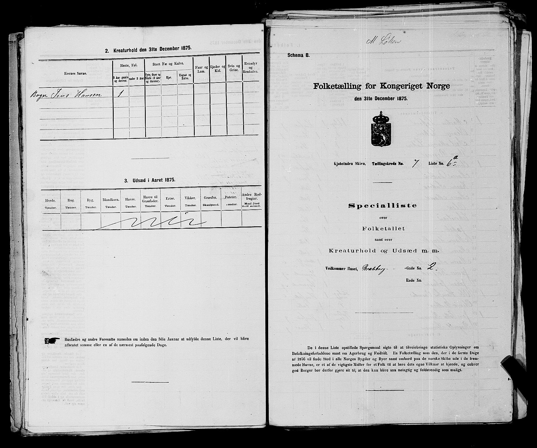 SAKO, 1875 census for 0806P Skien, 1875, p. 1047