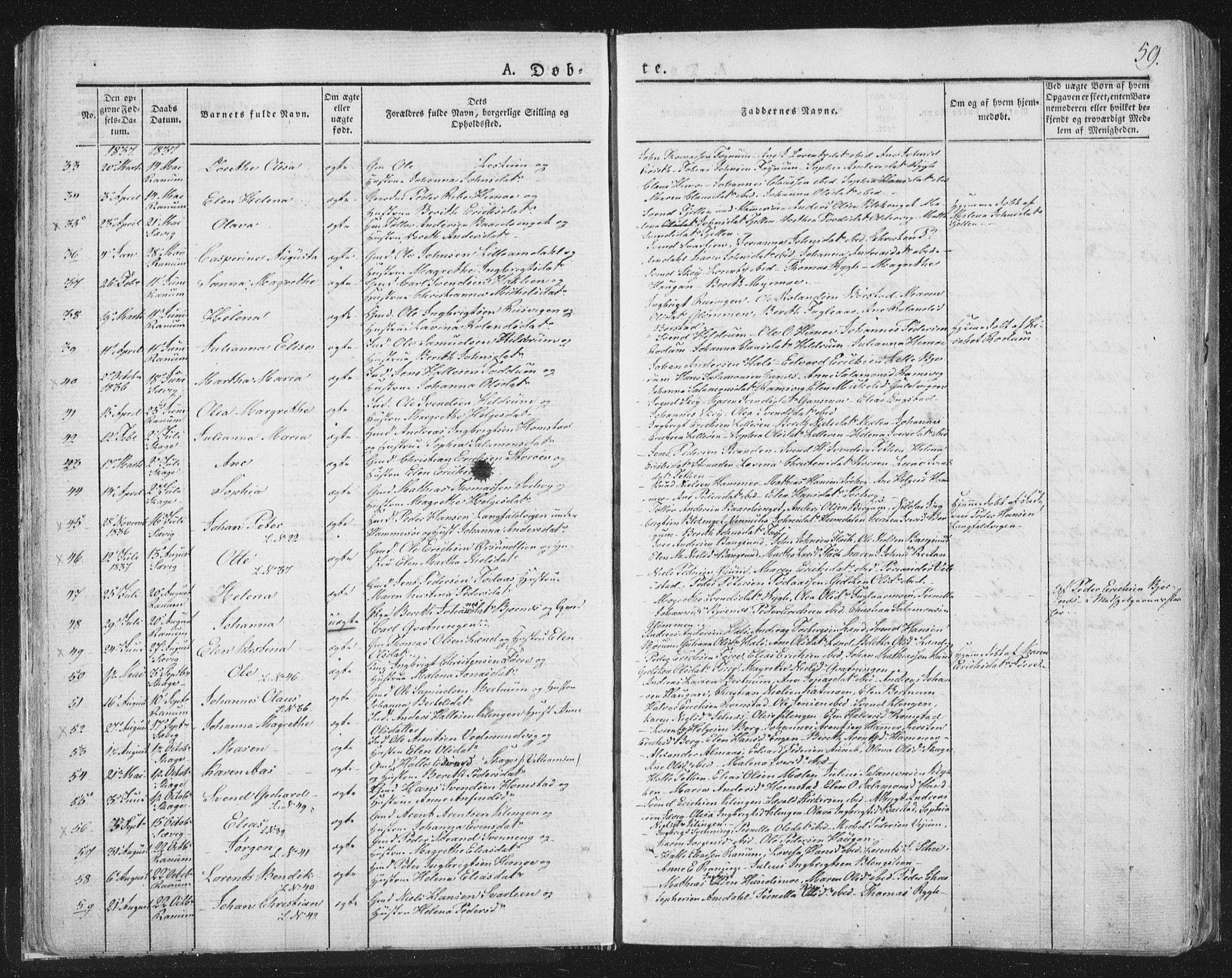 Ministerialprotokoller, klokkerbøker og fødselsregistre - Nord-Trøndelag, SAT/A-1458/764/L0551: Parish register (official) no. 764A07a, 1824-1864, p. 59