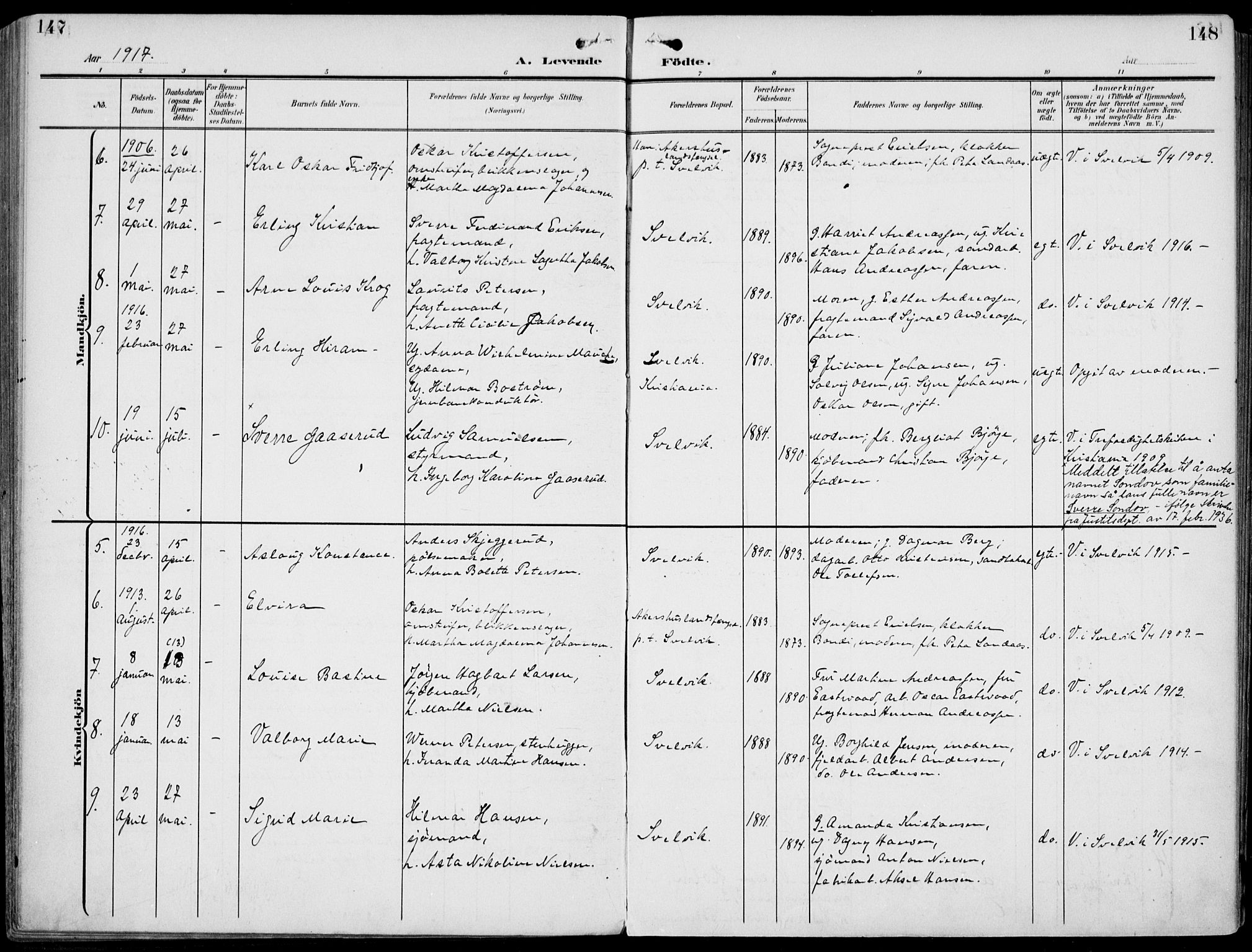 Strømm kirkebøker, AV/SAKO-A-322/F/Fb/L0002: Parish register (official) no. II 2, 1900-1919, p. 147-148