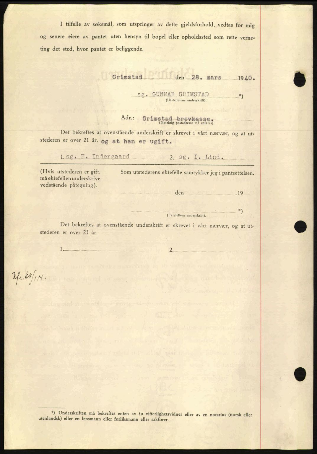 Nordmøre sorenskriveri, AV/SAT-A-4132/1/2/2Ca: Mortgage book no. B87, 1940-1941, Diary no: : 874/1940