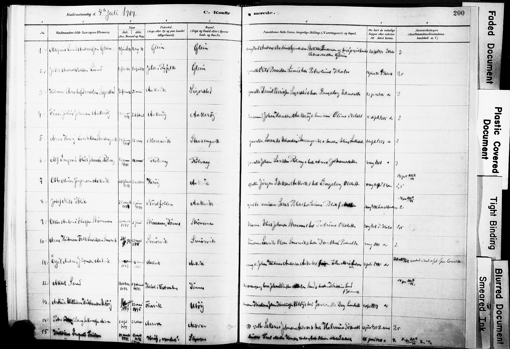 Ministerialprotokoller, klokkerbøker og fødselsregistre - Nordland, SAT/A-1459/835/L0525: Parish register (official) no. 835A03I, 1881-1910, p. 200