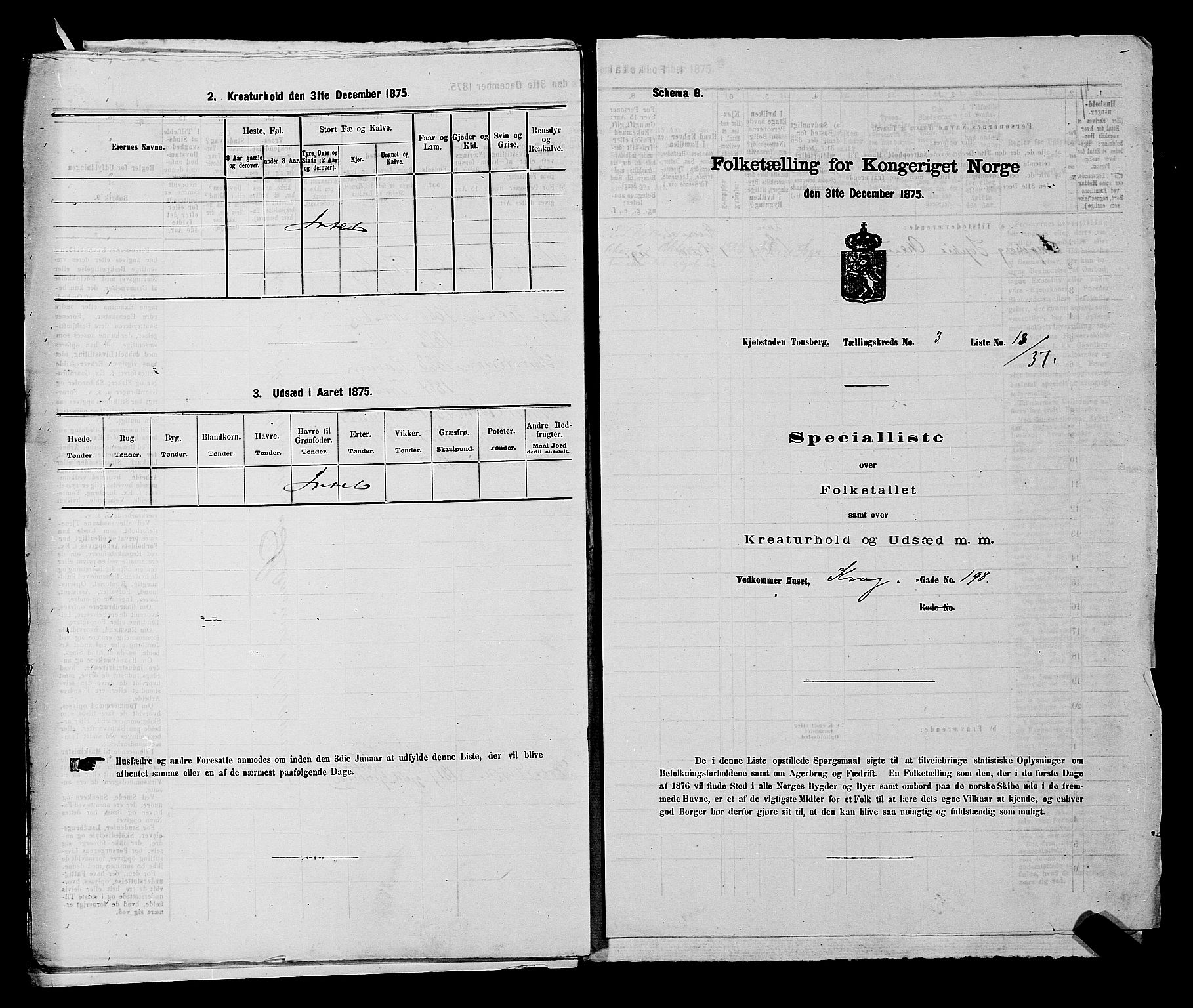 SAKO, 1875 census for 0705P Tønsberg, 1875, p. 109