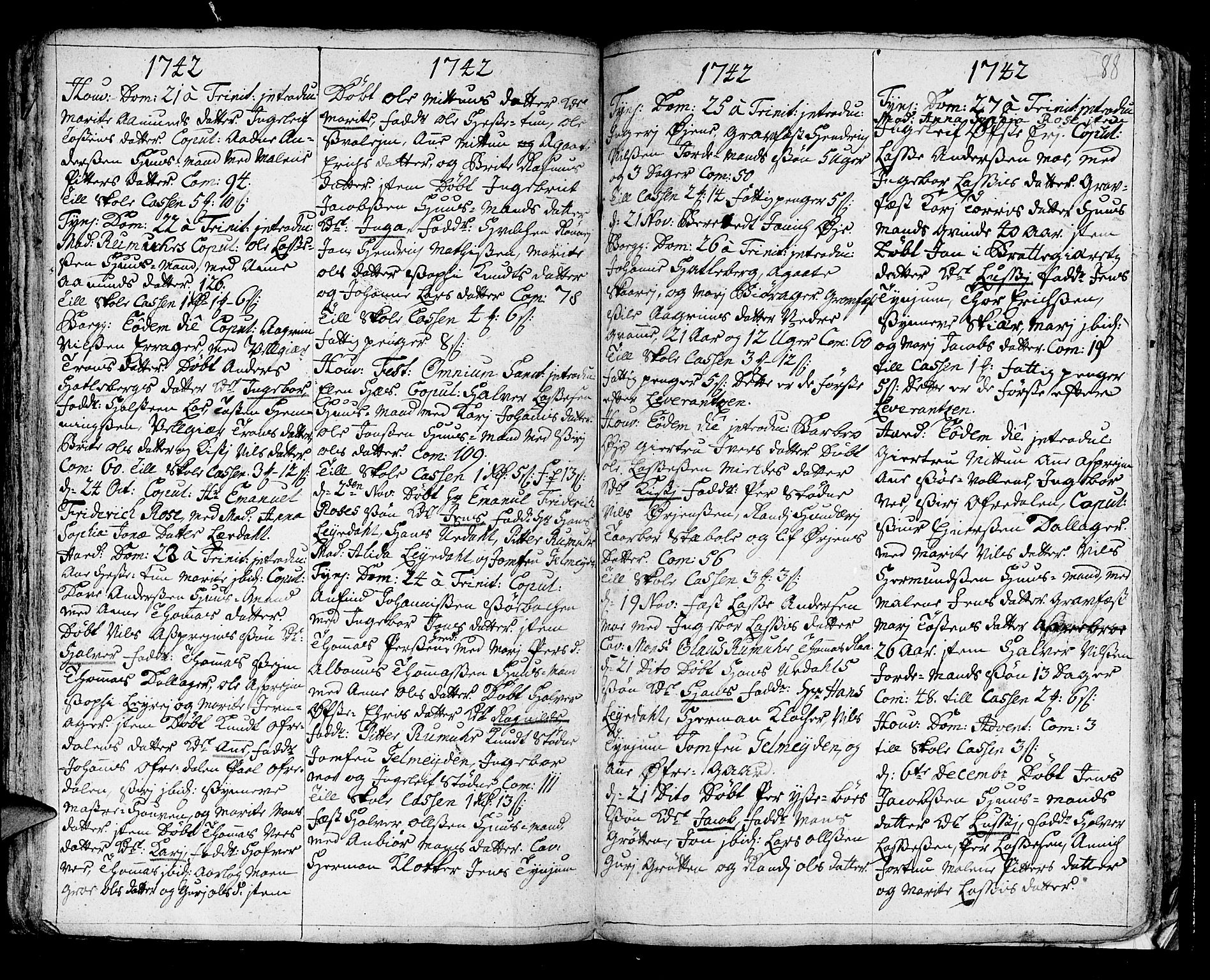 Lærdal sokneprestembete, SAB/A-81201: Parish register (official) no. A 1, 1711-1752, p. 88