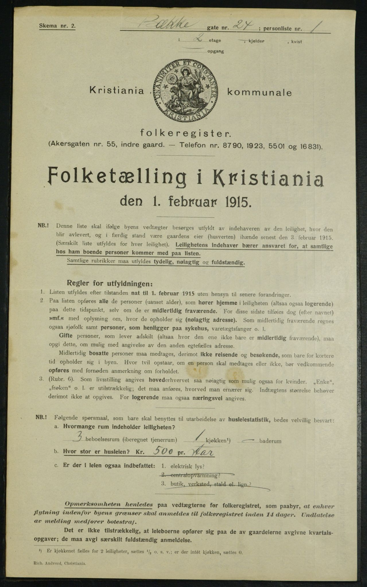 OBA, Municipal Census 1915 for Kristiania, 1915, p. 11146